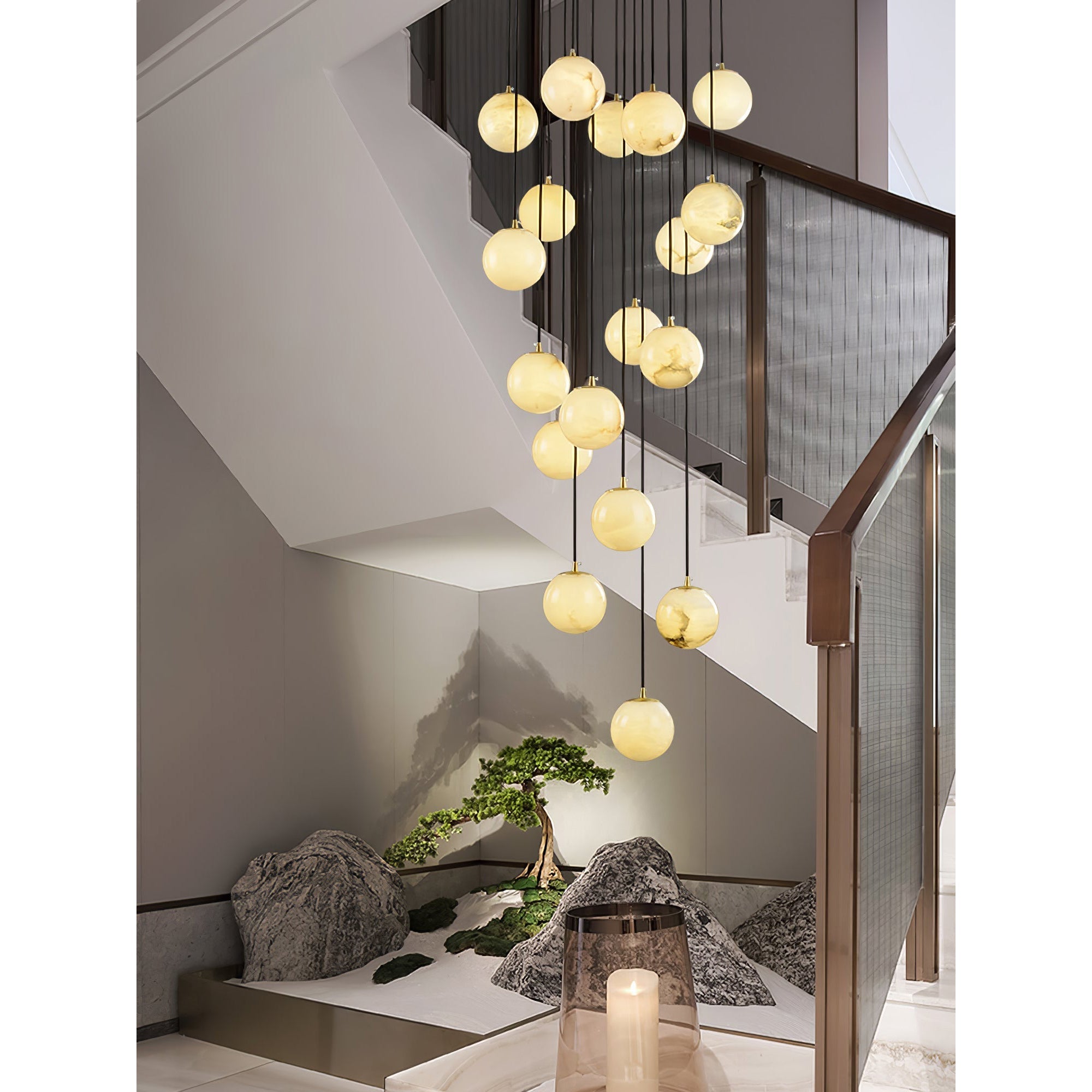 Afralia Balls Alabaster Modern Cluster Chandelier - Letslighting