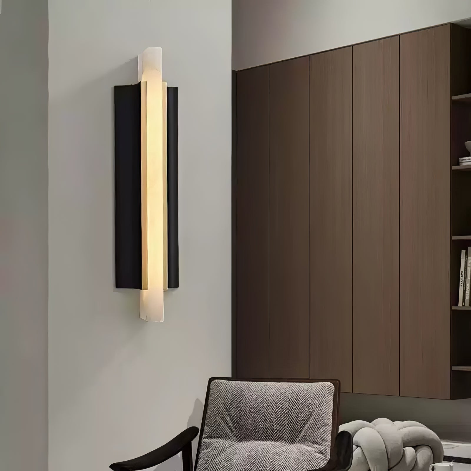 Blade Modern Metal & Alabaster Wall light