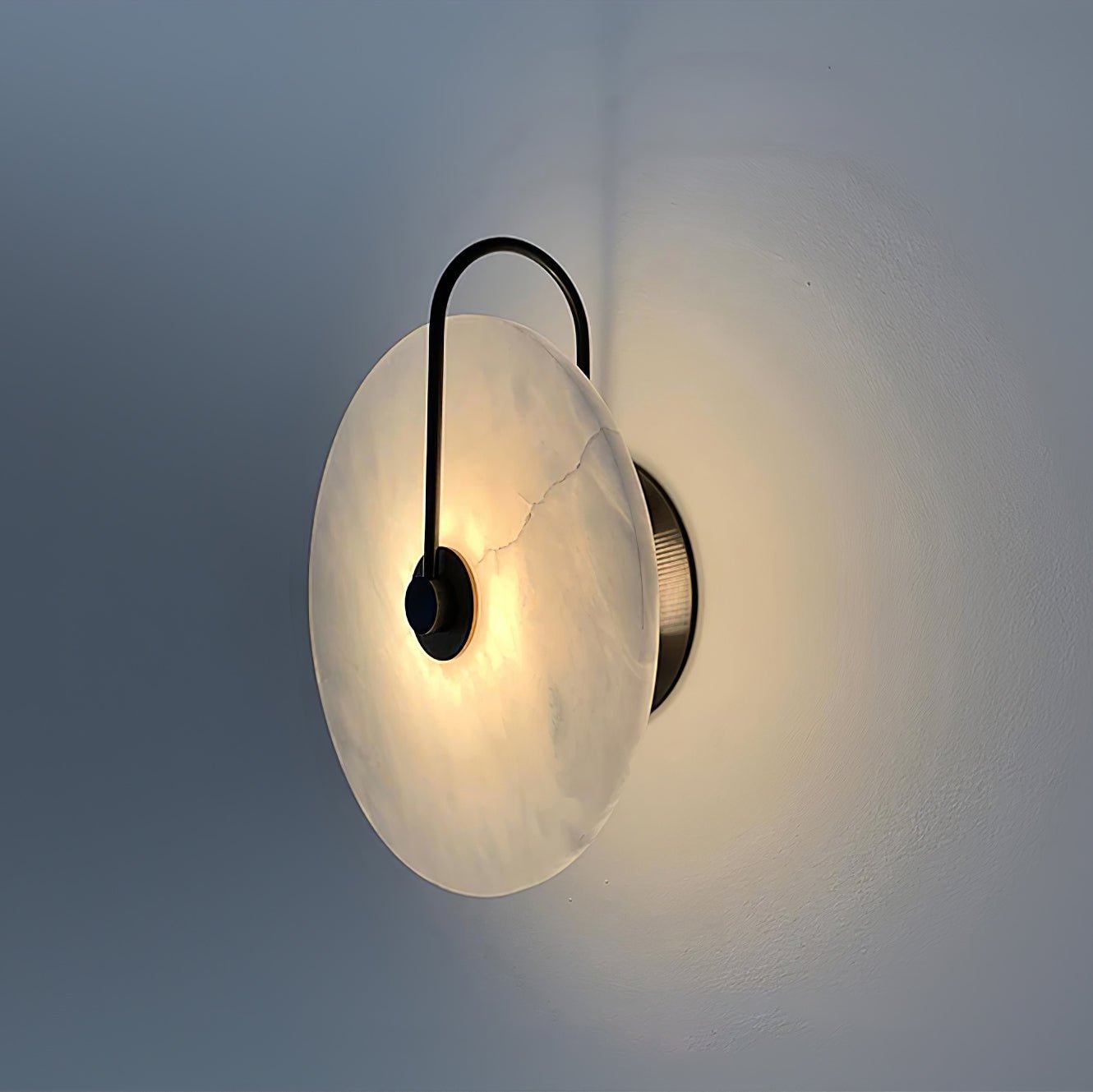Kristy Alabaster LED Wall Lamp Round Iconic Circular - Letslighting