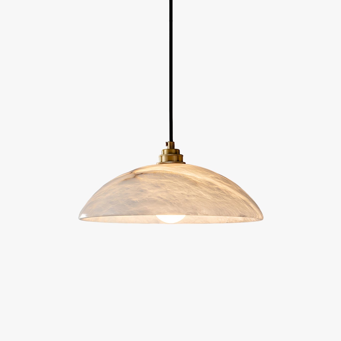 Ritta Dome Pendant Light Alabaster &Brass