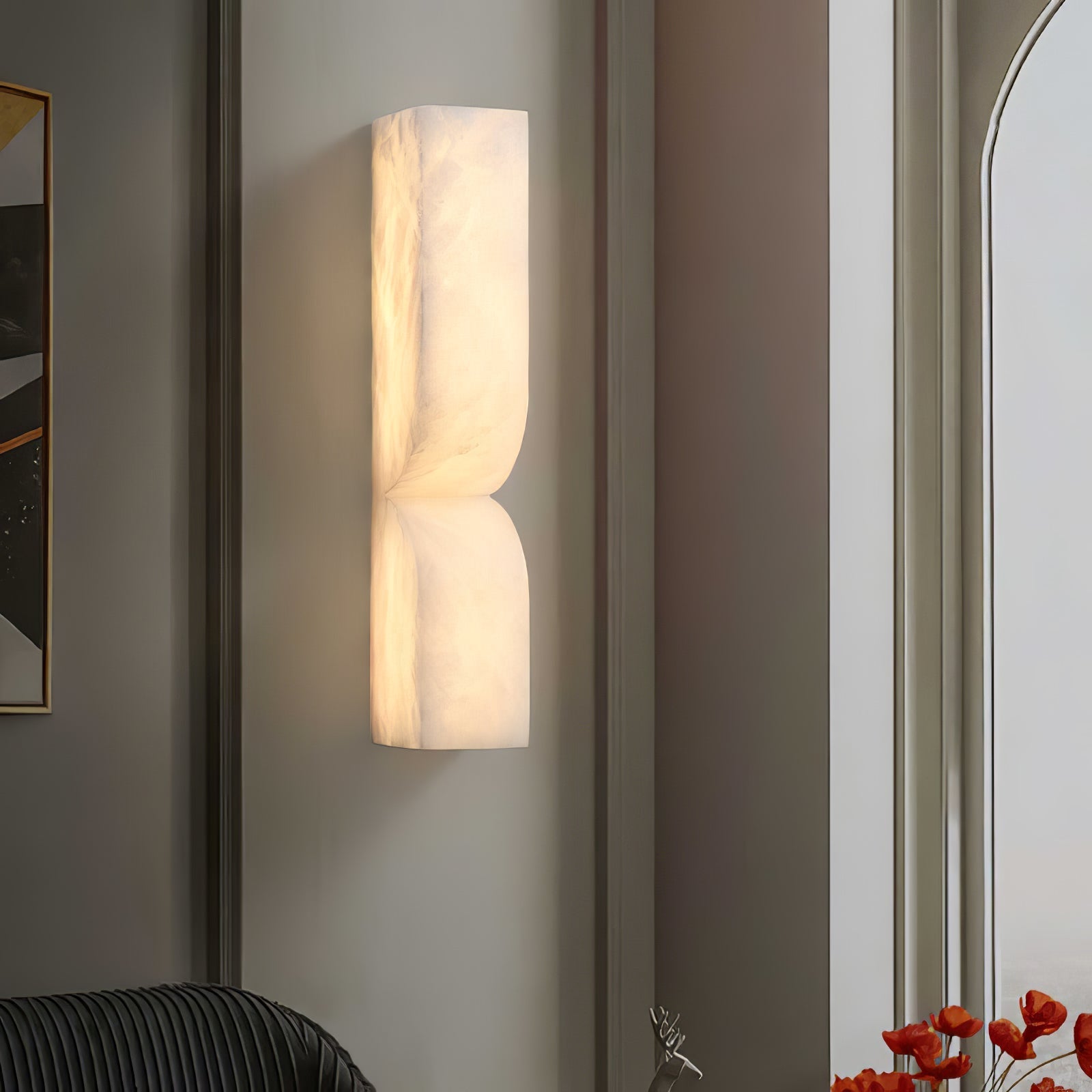 Lunaris Alabaster Rectangular Wall Lamp - Letslighting