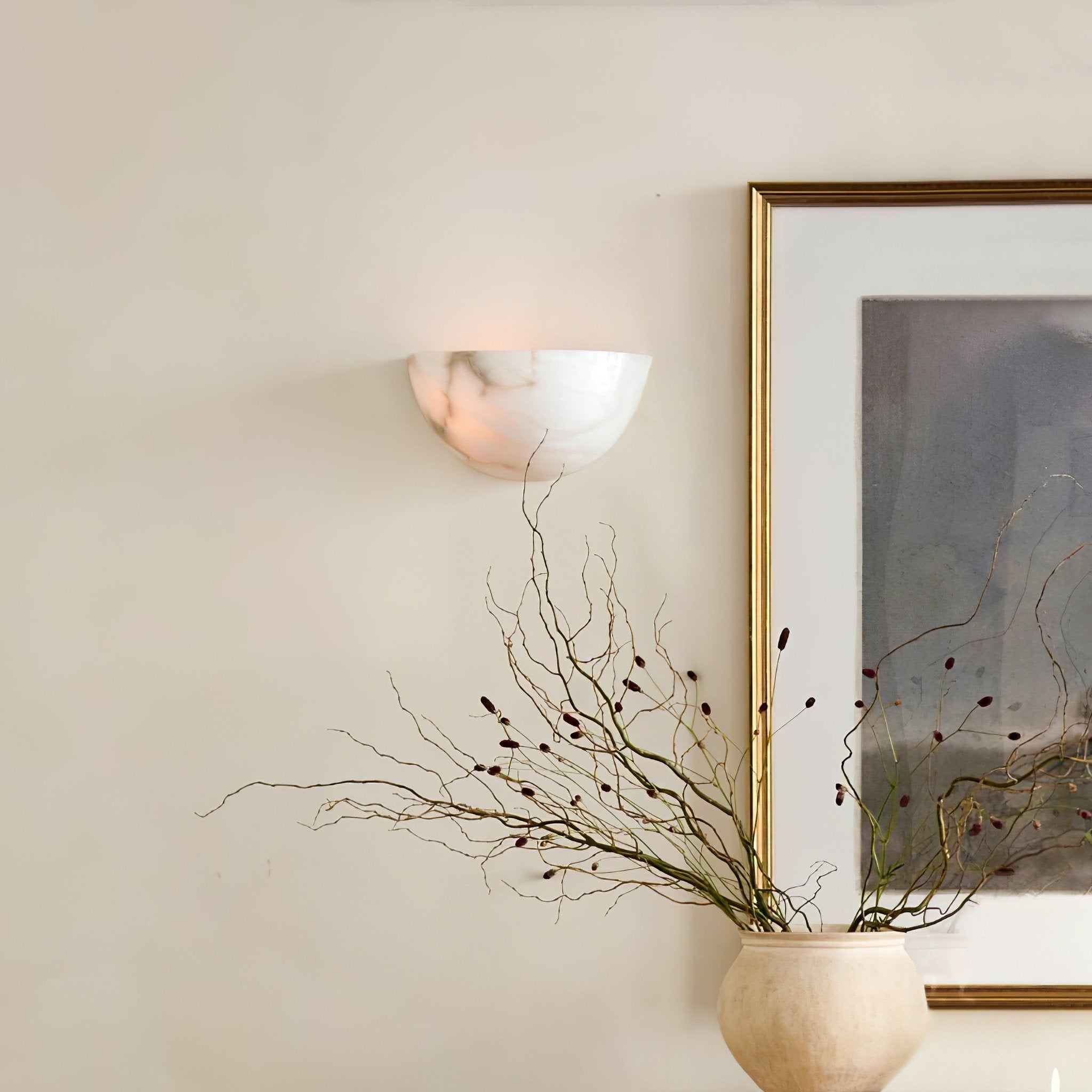 Selene Half-moon Alabaster Wall Light