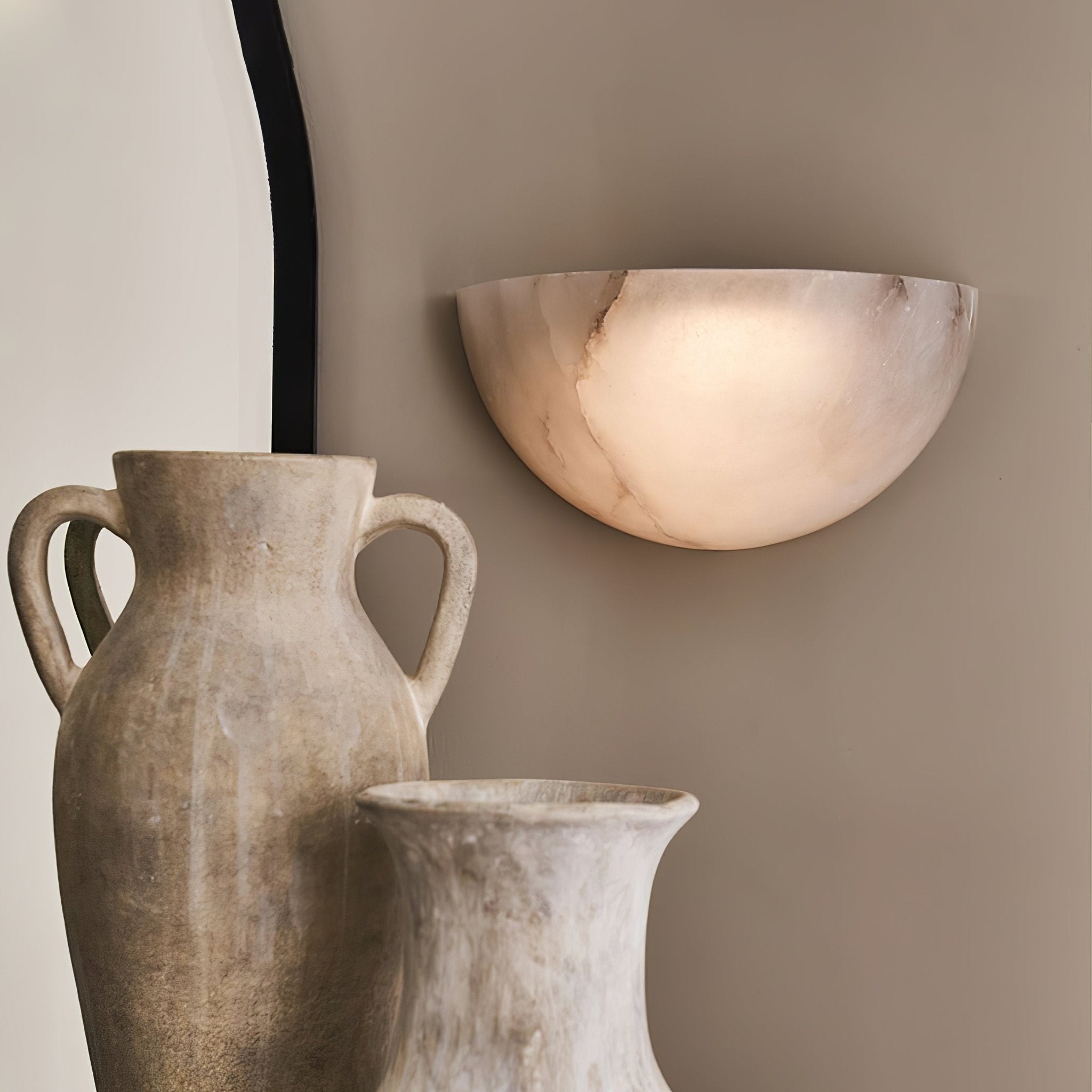 Selene Half-moon Alabaster Wall Light