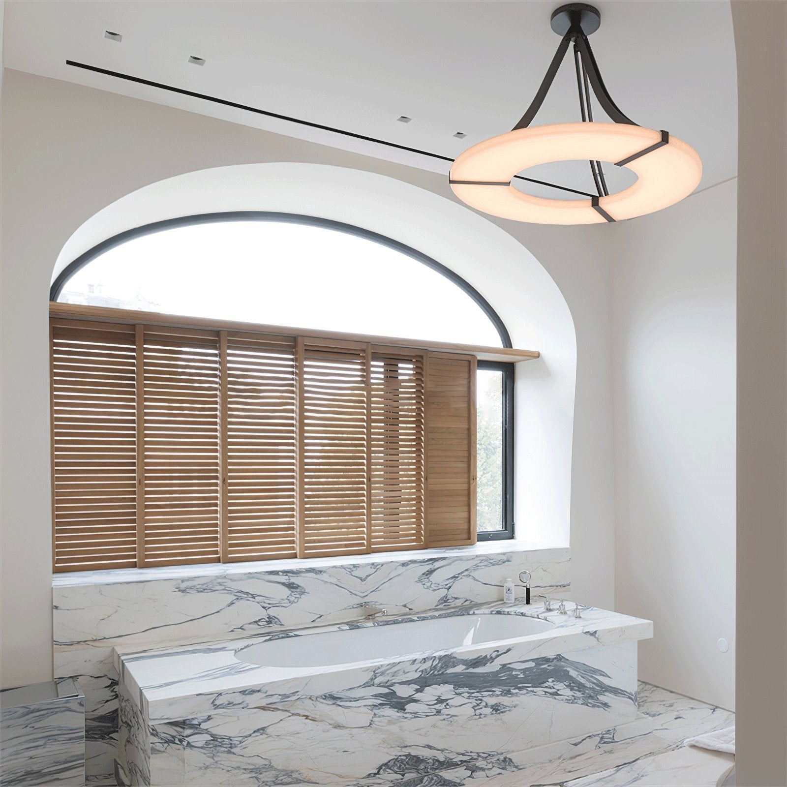 Althea Alabaster Ring Pendant Light Chandelier - Letslighting