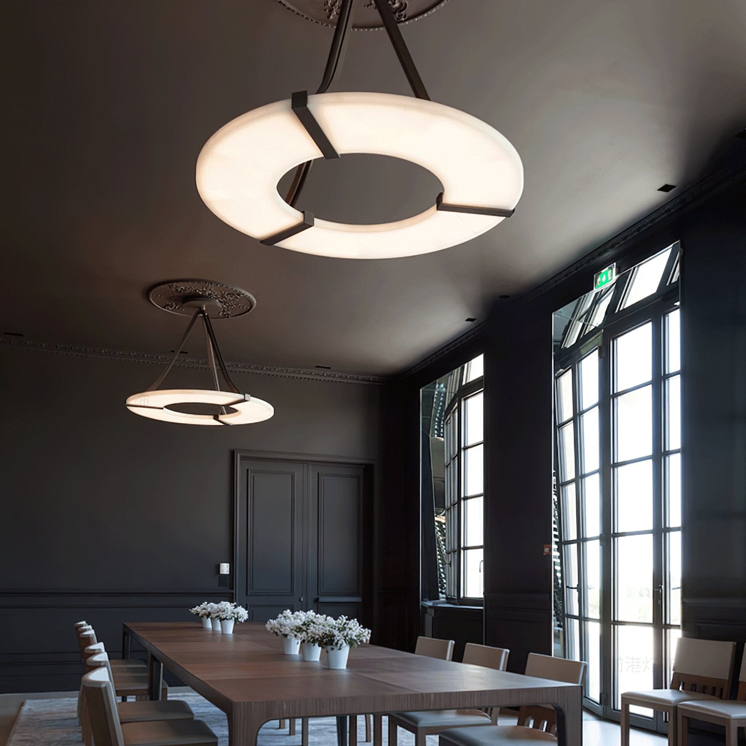 Althea Alabaster Ring Pendant Light Chandelier - Letslighting