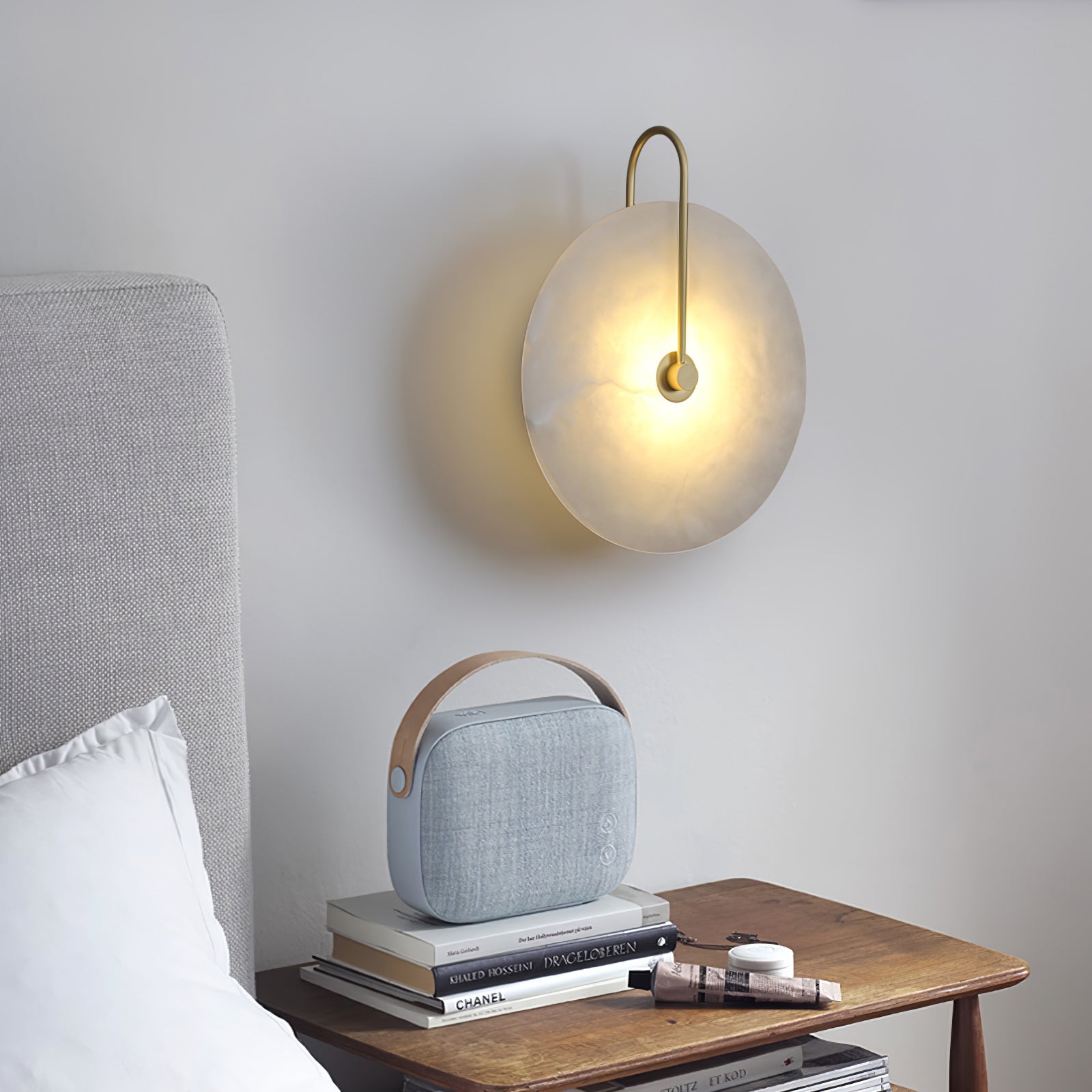 Kristy Alabaster LED Wall Lamp Round Iconic Circular - Letslighting