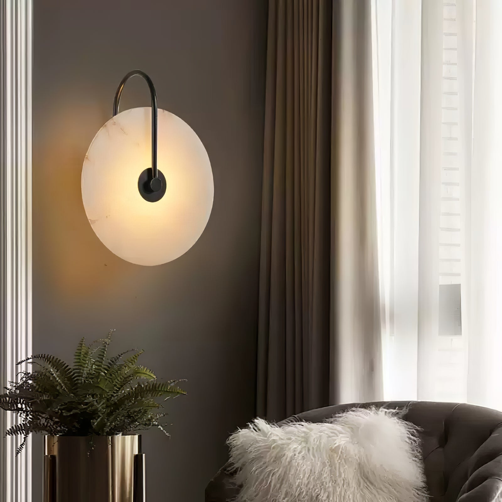 Ceraeyra Alabaster Globe Wall Light - Letslighting