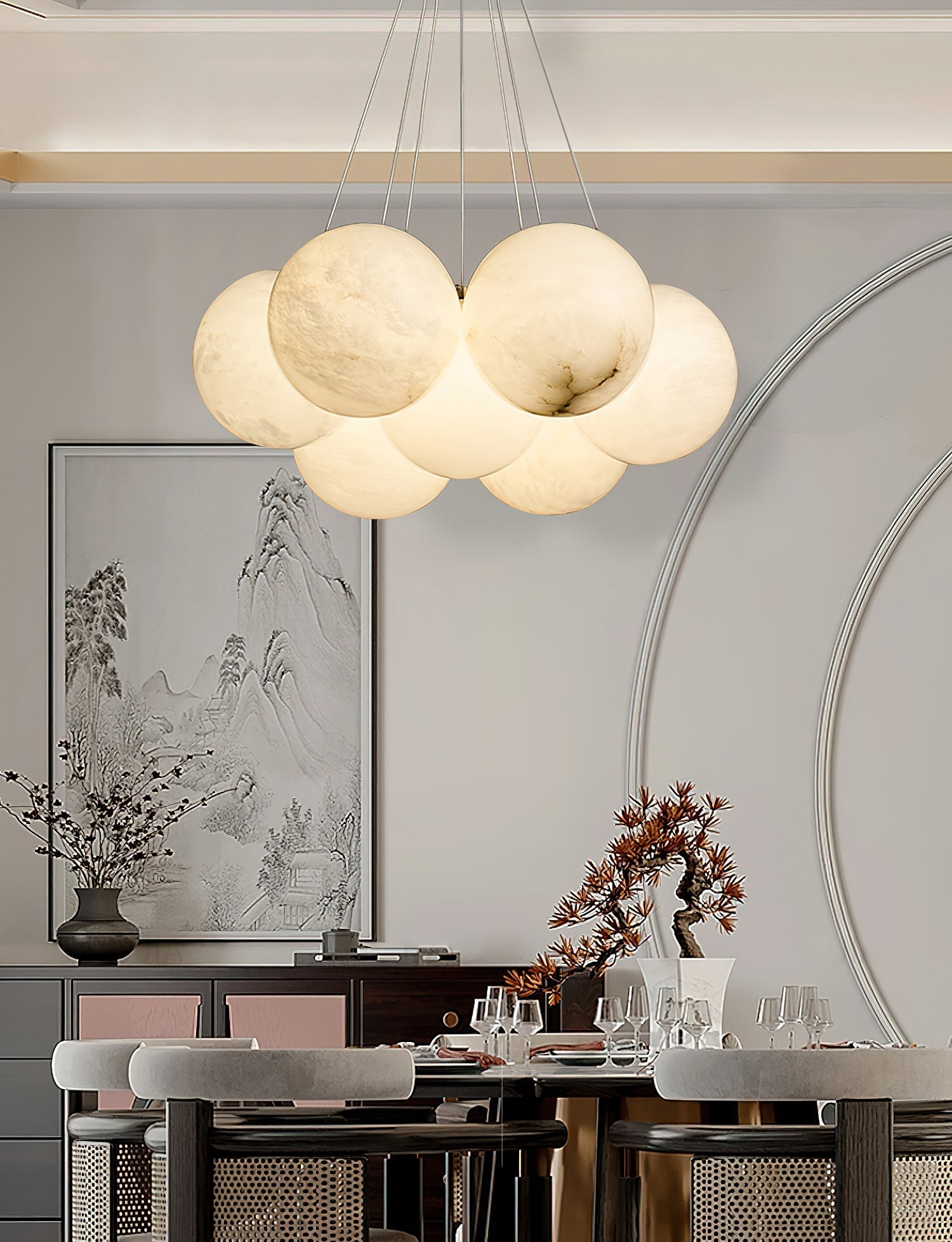 Lunar Alabaster Cluster Chandelier - Letslighting