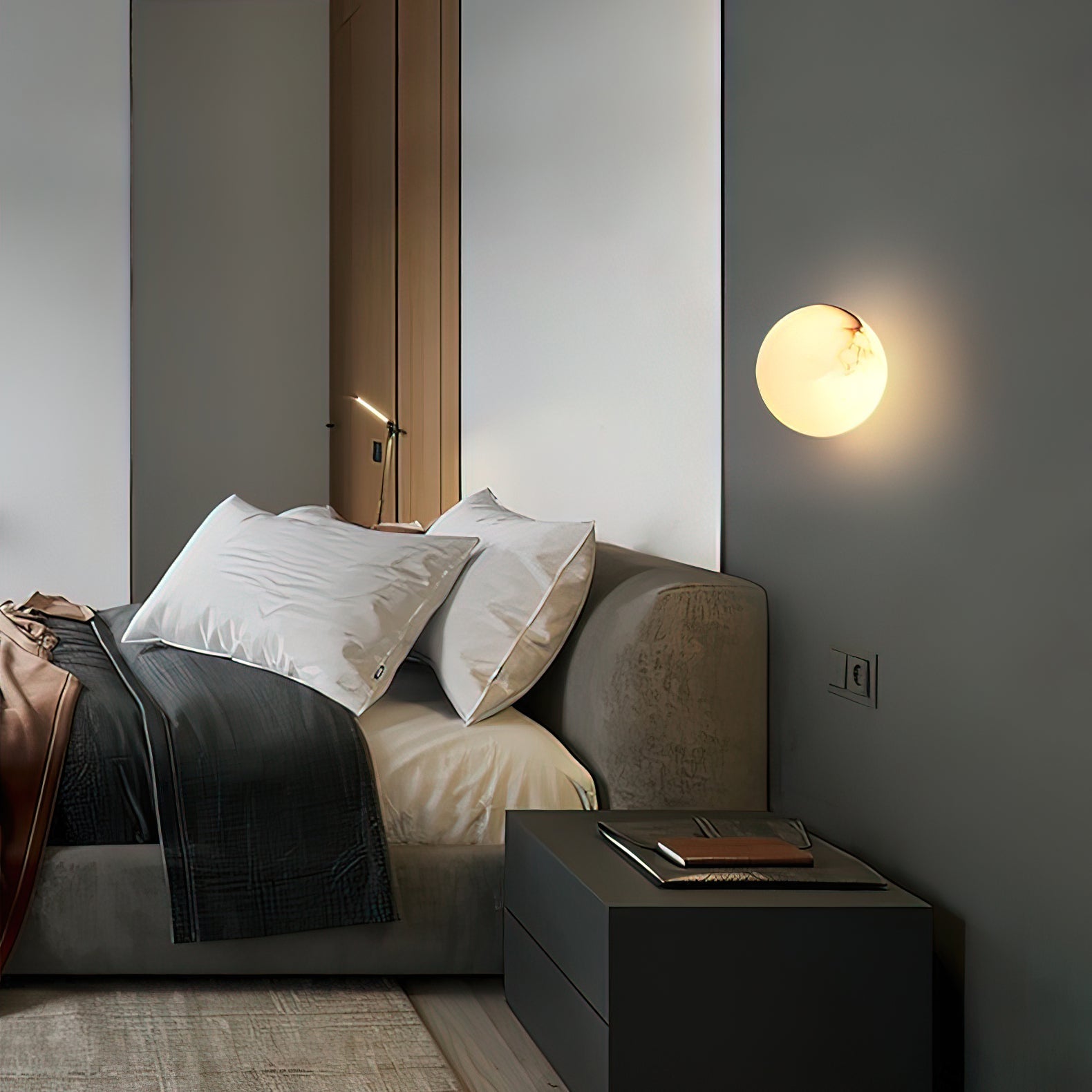 Kristy Alabaster Mini Orb Wall Lamp - Letslighting