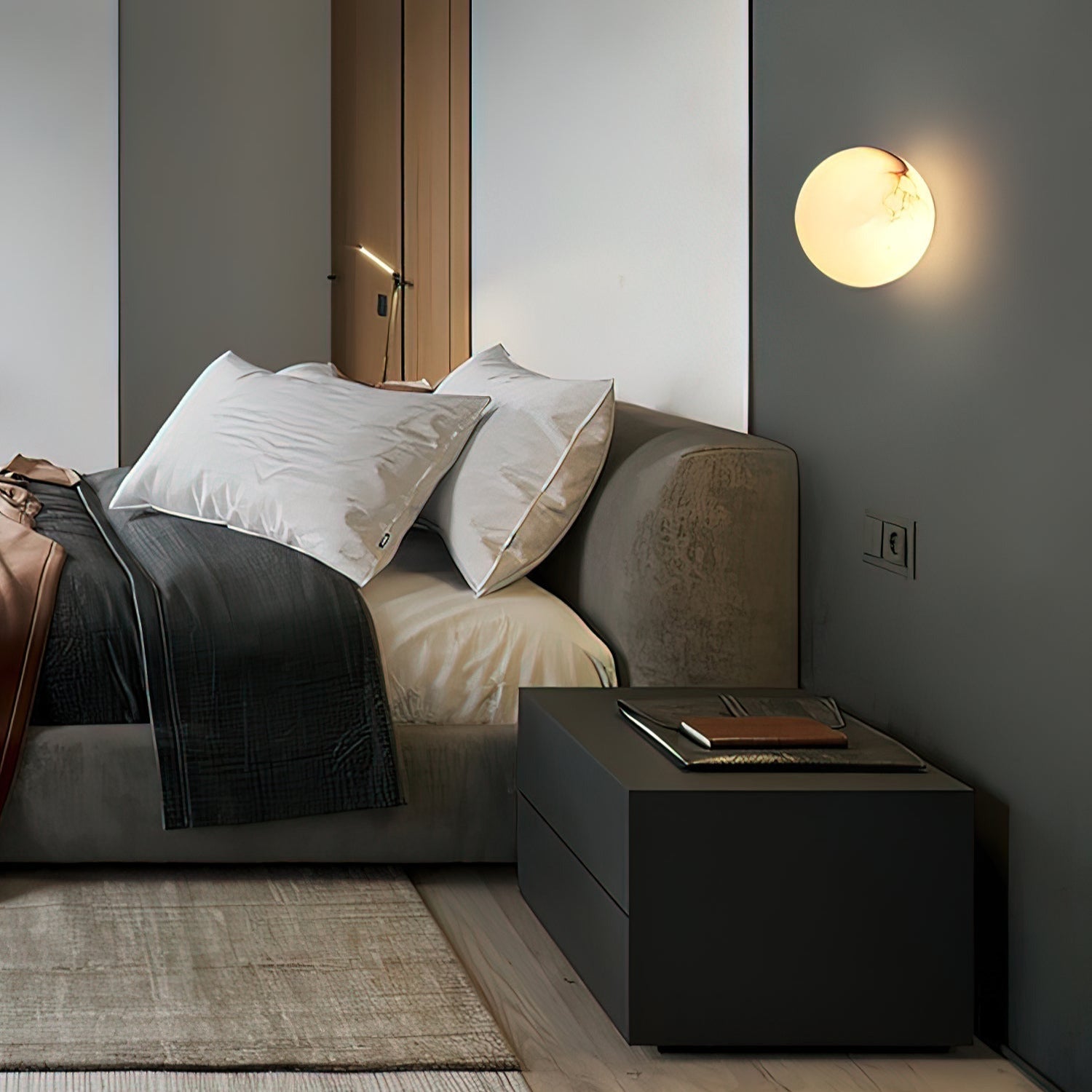 Kristy Alabaster Mini Orb Wall Lamp - Letslighting