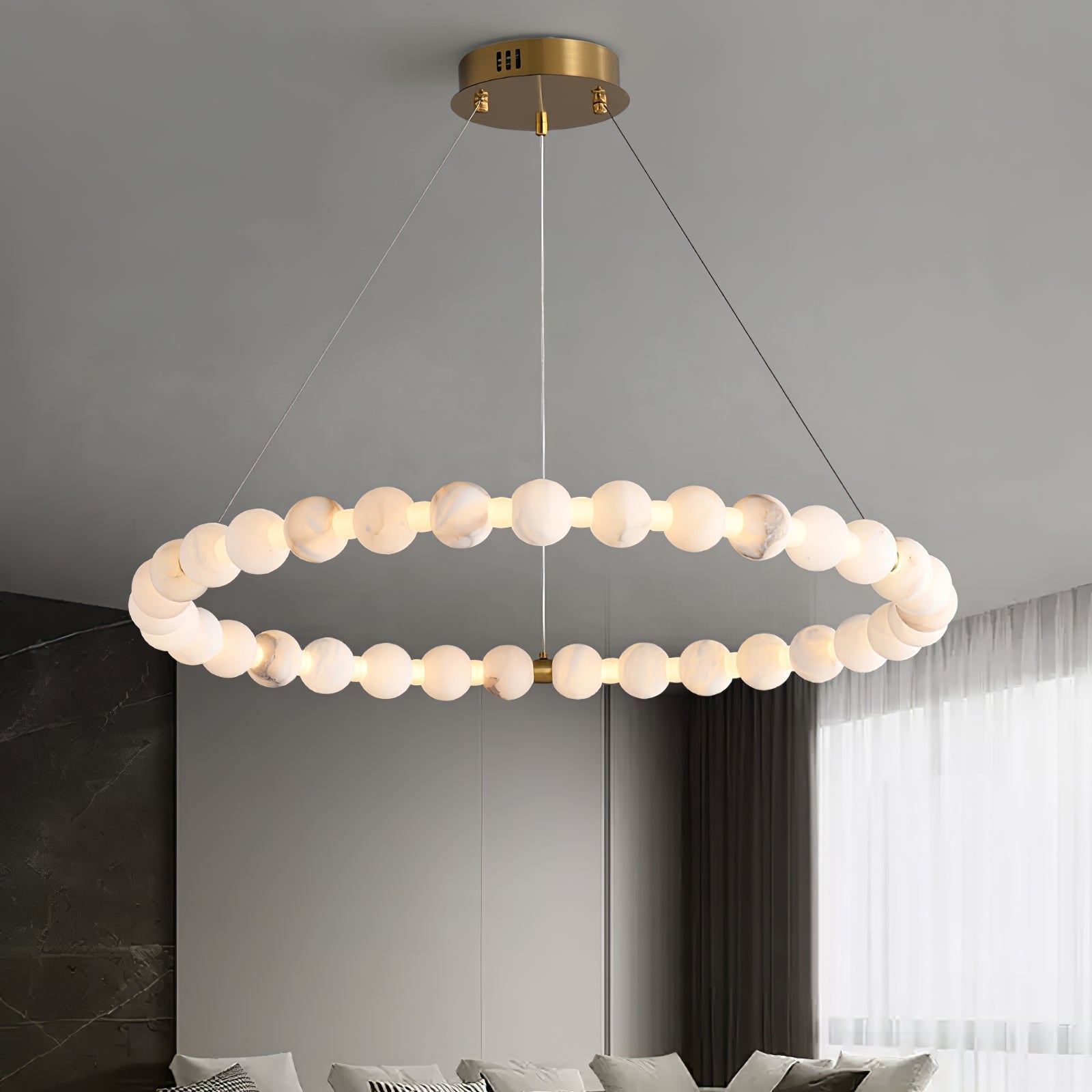 Orb Modern Alabaster Chandelier