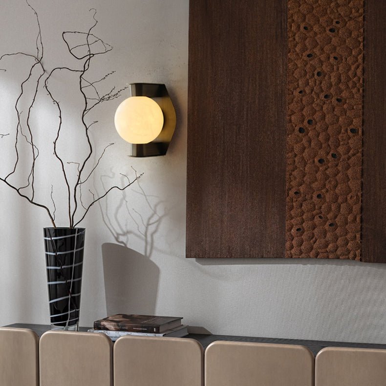 Orb Modern Alabaster Sconce