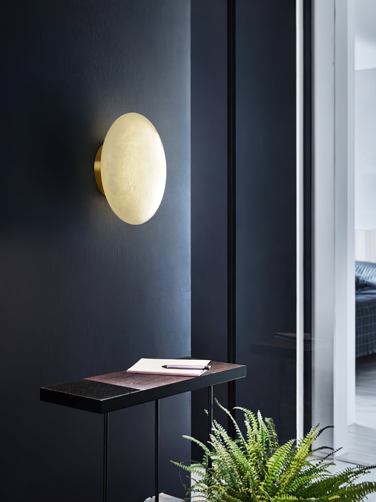 Vanorara Minimalist Alabaster Flush Mount Ceiling Light - Letslighting