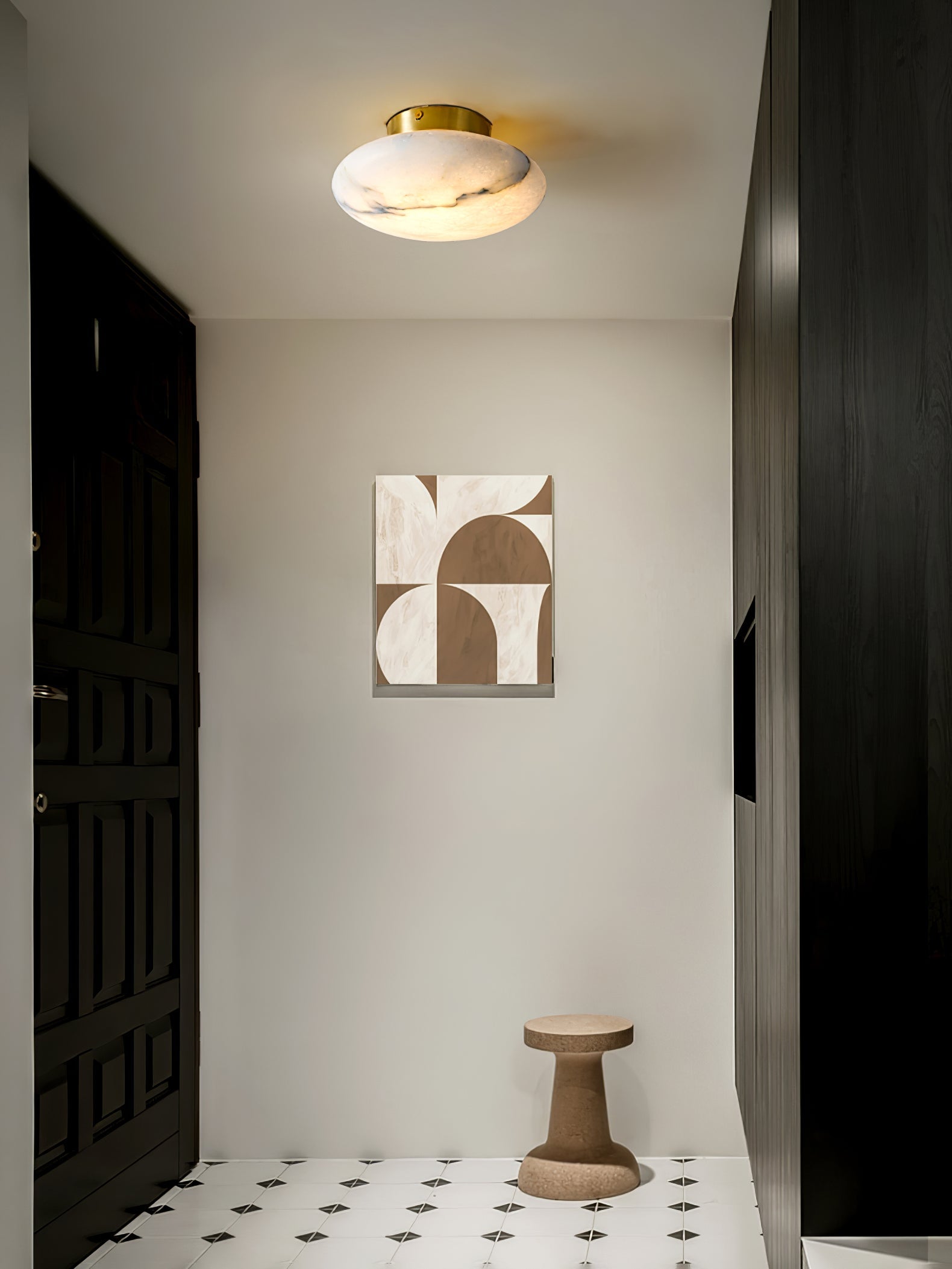Vanorara Minimalist Alabaster Flush Mount Ceiling Light - Letslighting