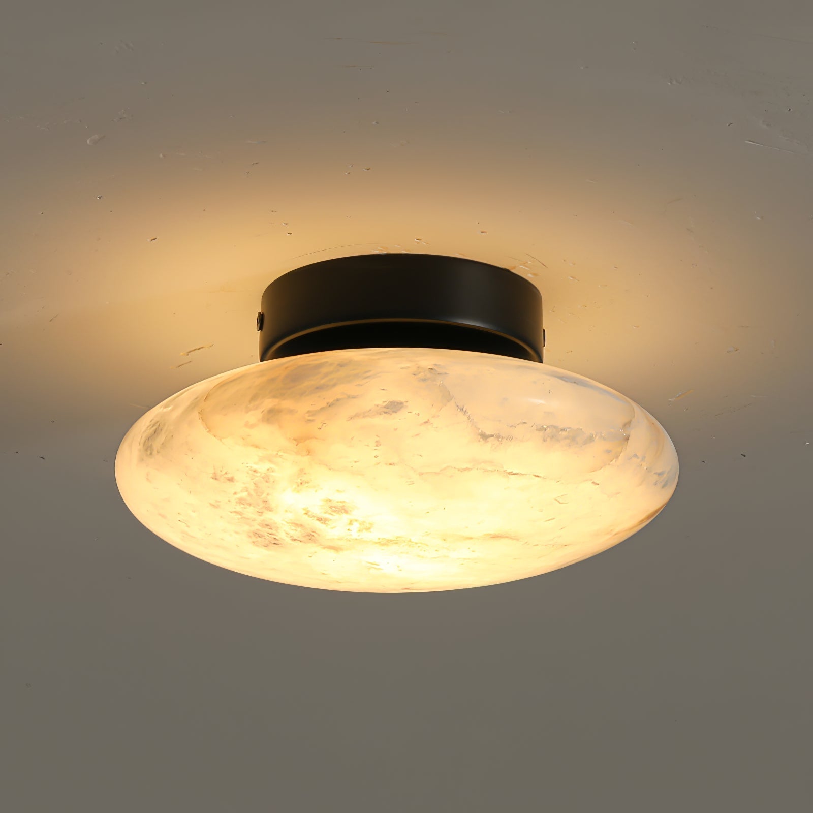 Vanorara Minimalist Alabaster Flush Mount Ceiling Light - Letslighting