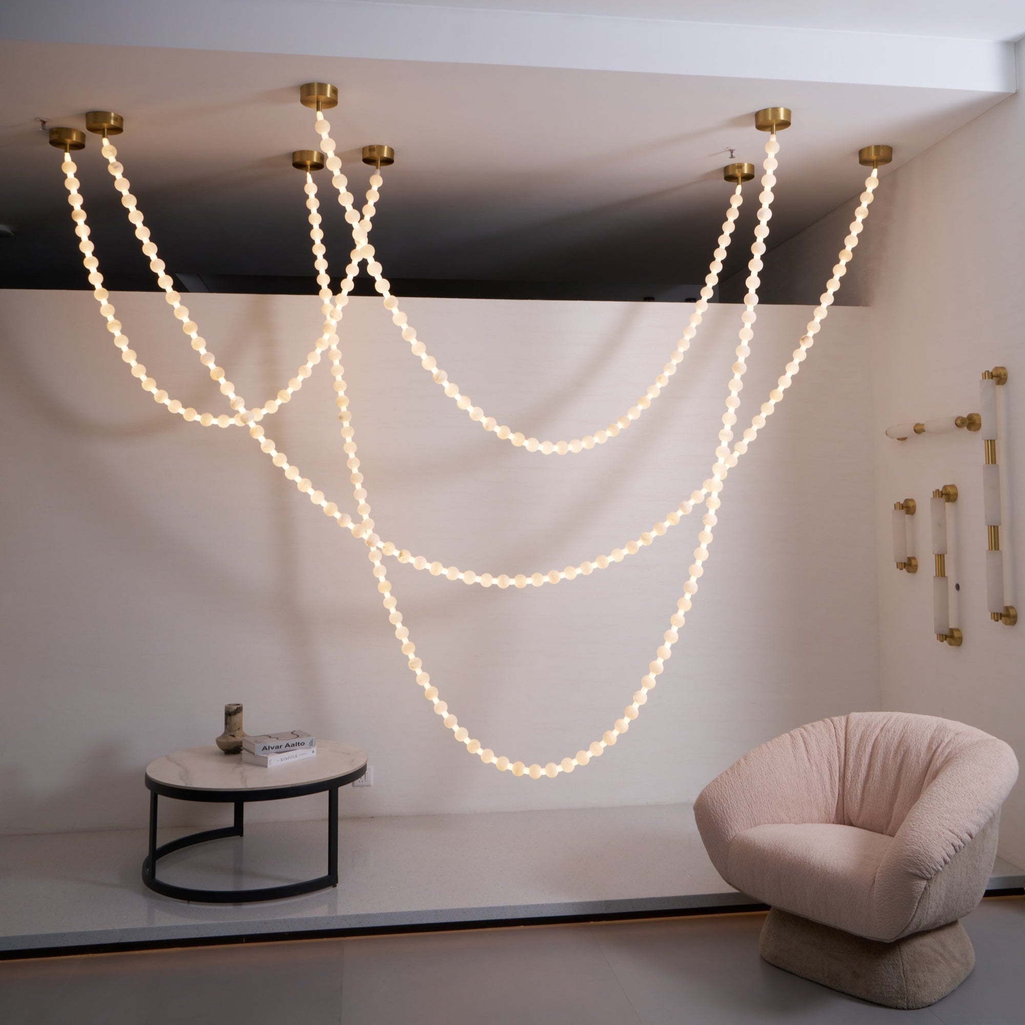 Alabaster Pearl Necklace Chandelier - Letslighting