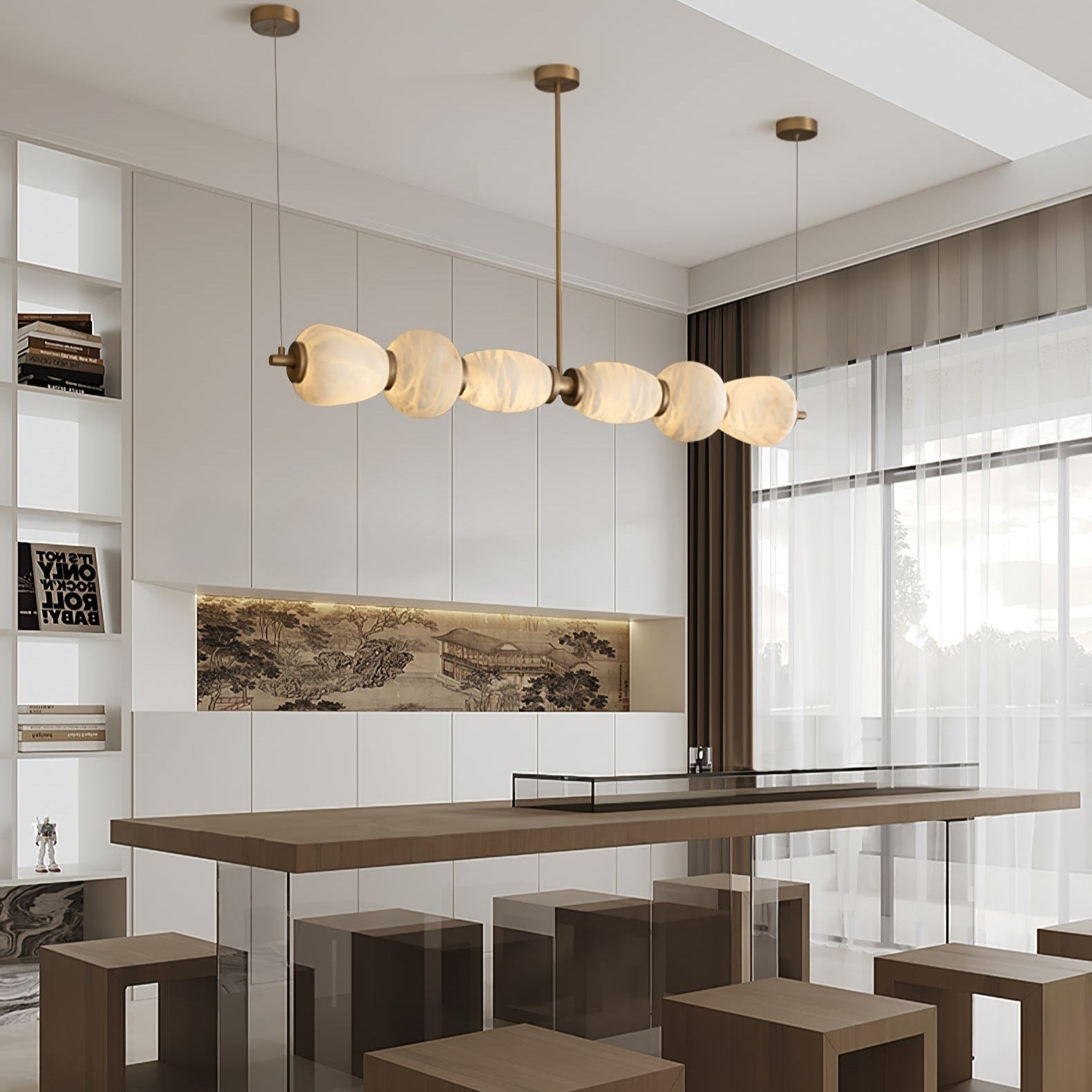 Cyrilla Alabaster Linear Pendant Light