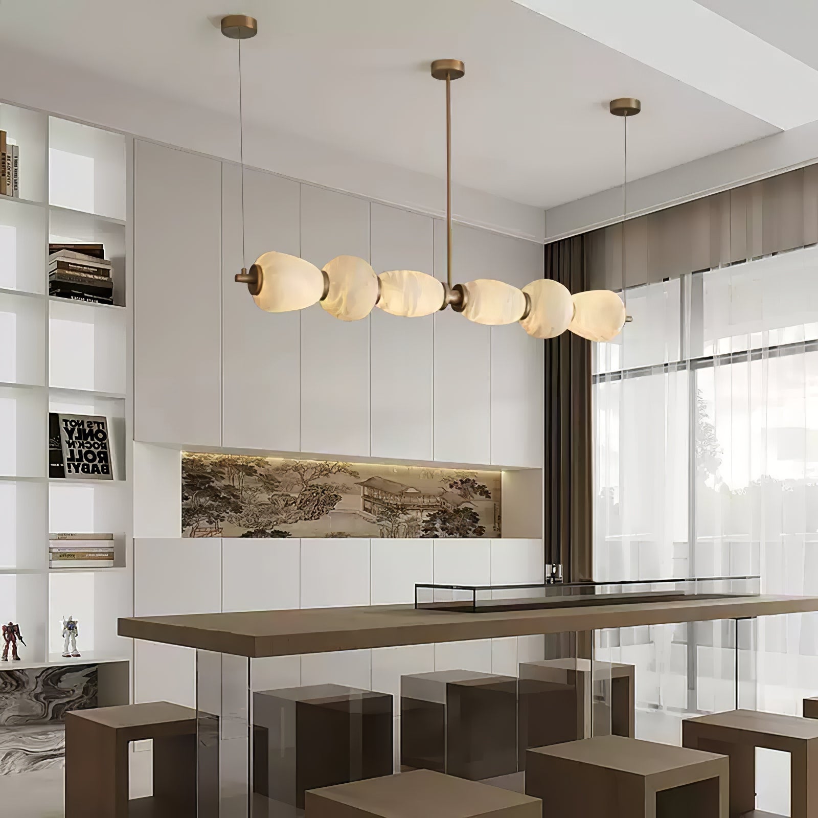 Cyrilla Alabaster Linear Pendant Light