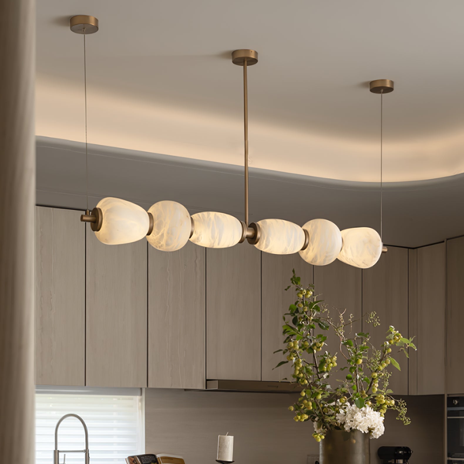 Cyrilla Alabaster Linear Pendant Light