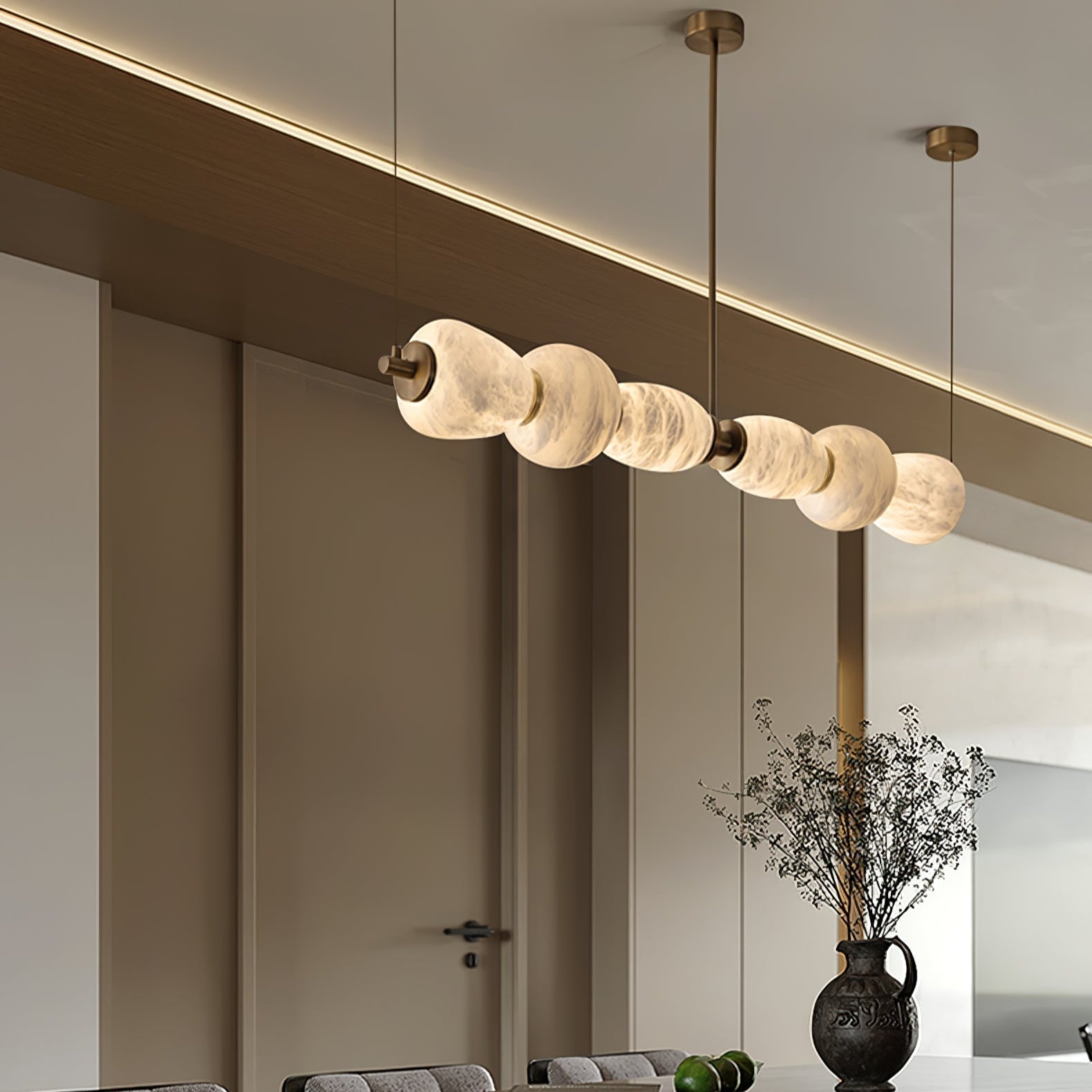 Cyrilla Alabaster Linear Pendant Light