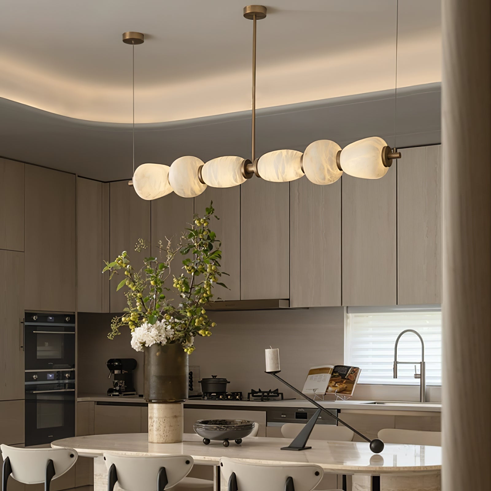 Cyrilla Alabaster Linear Pendant Light