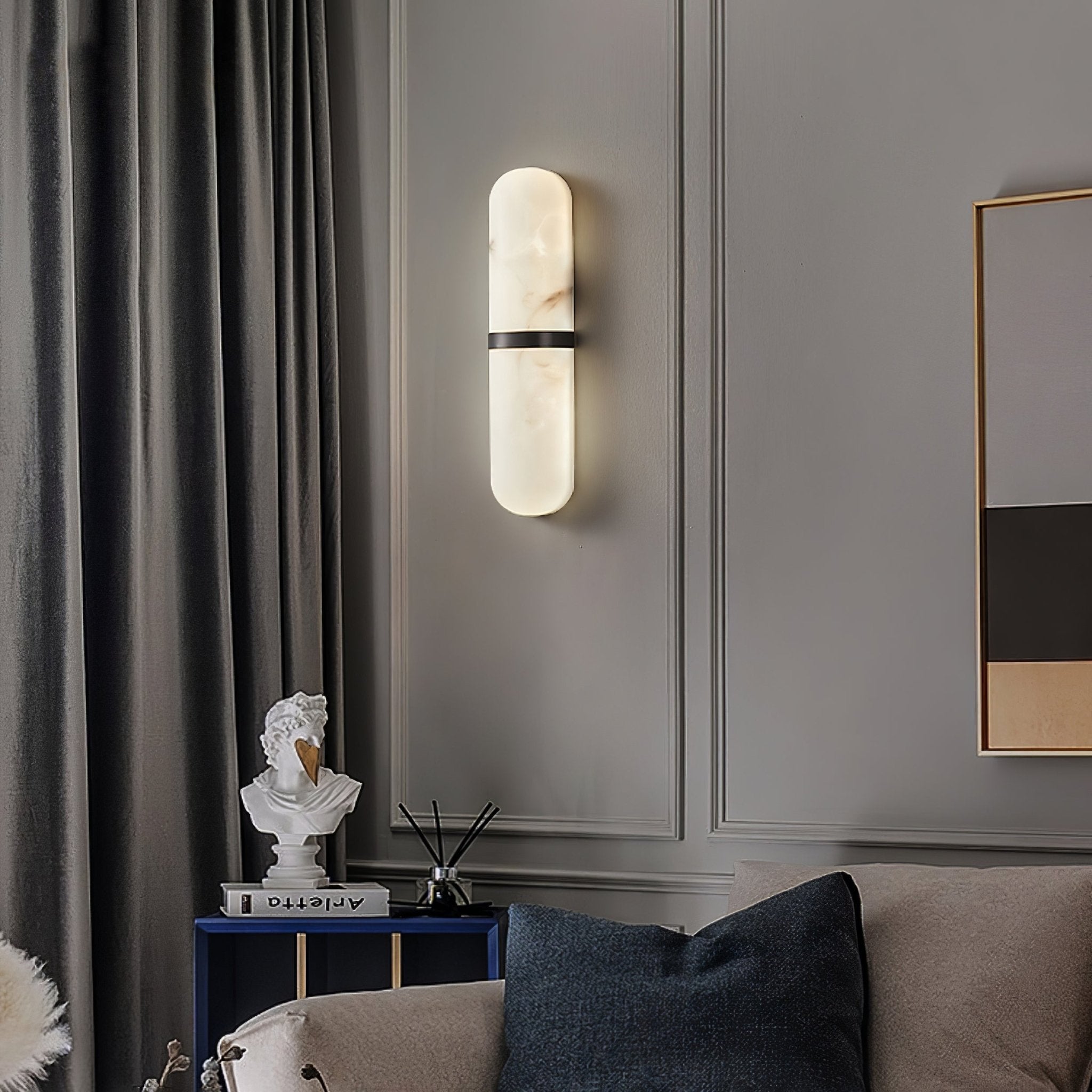 Vitheion Minimalist Alabaster Wall Light - Letslighting