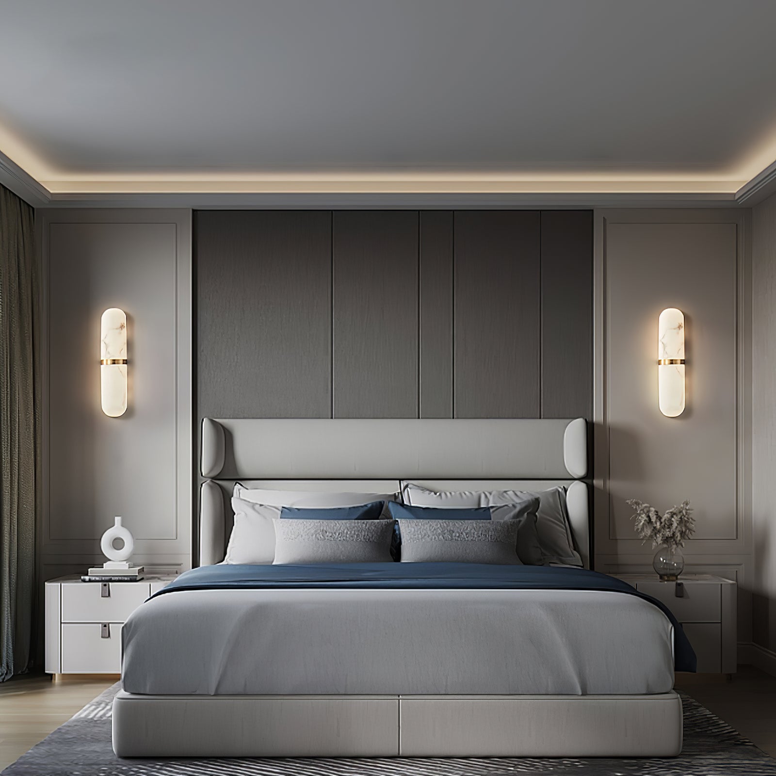 Vitheion Minimalist Alabaster Wall Light - Letslighting