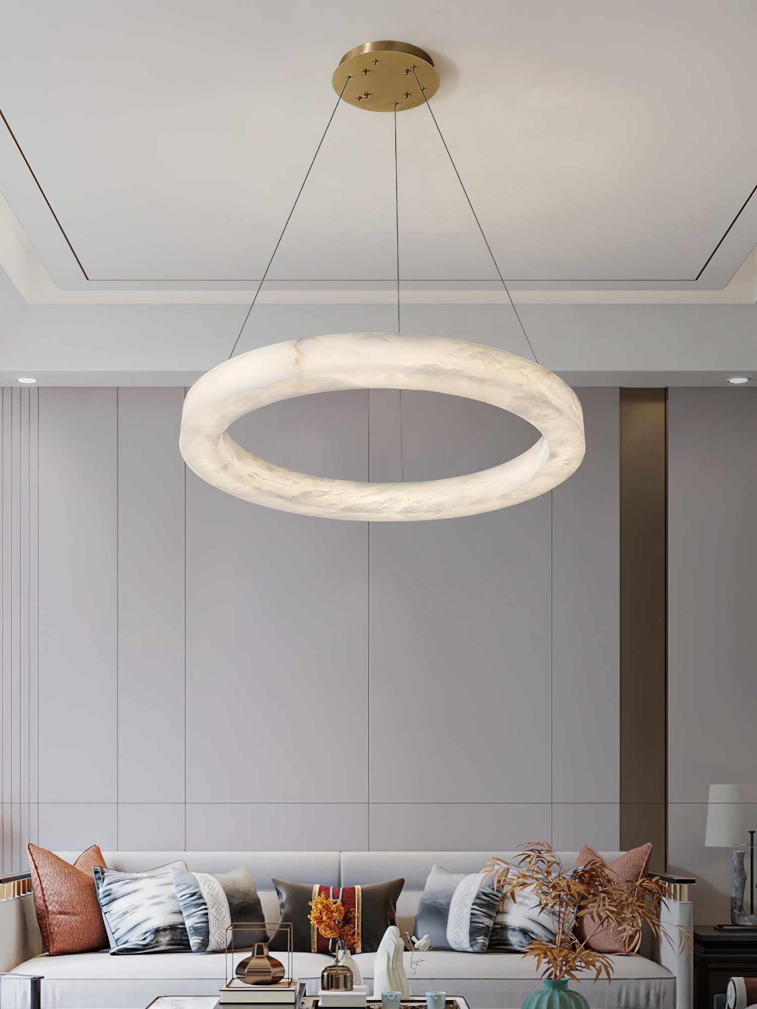 Plotuvyn Luxury Ring Alabaster Chandelier - Letslighting