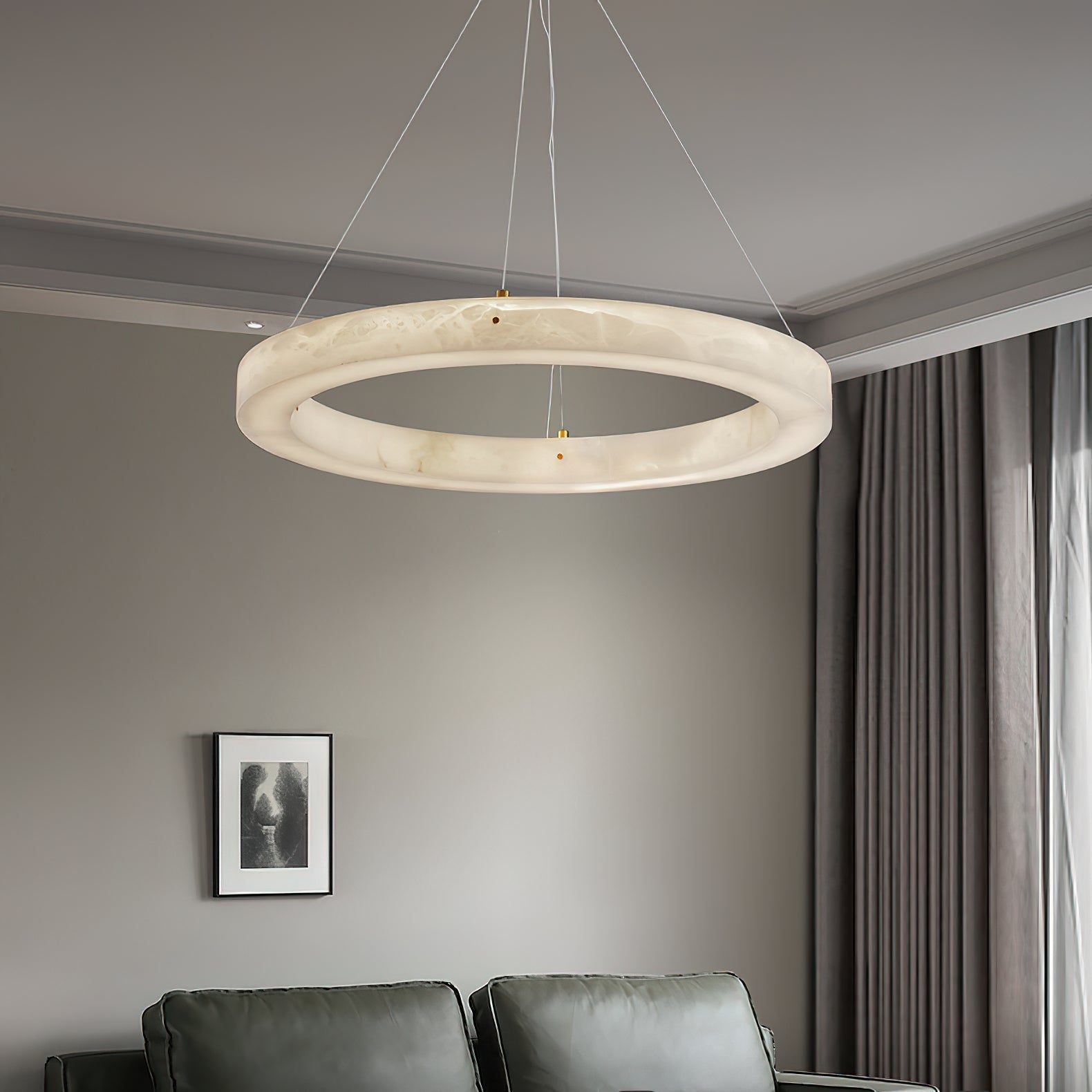 Plotuvyn Luxury Ring Alabaster Chandelier - Letslighting