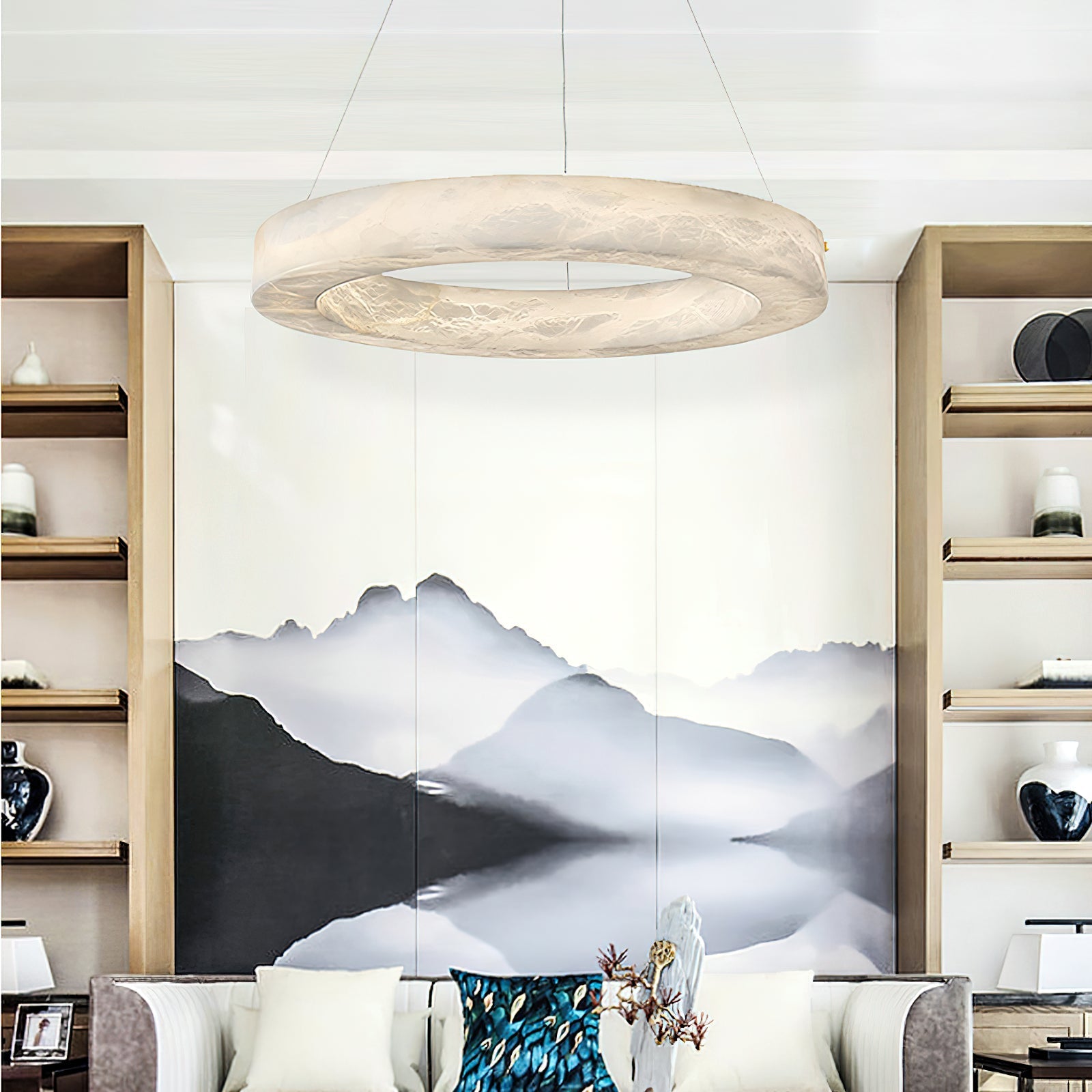 Plotuvyn Luxury Ring Alabaster Chandelier - Letslighting