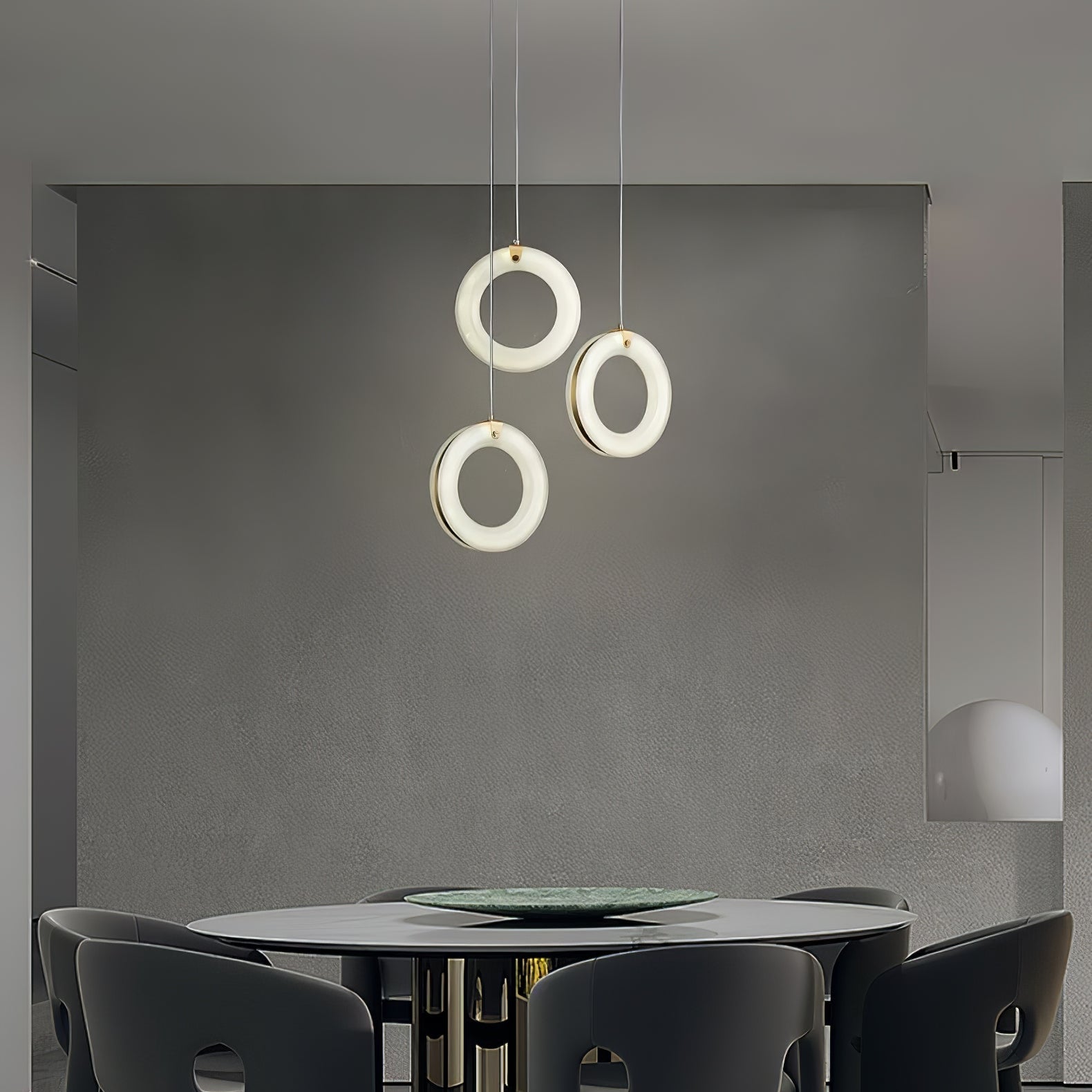 Alabaster Modern Metal Pendant Light