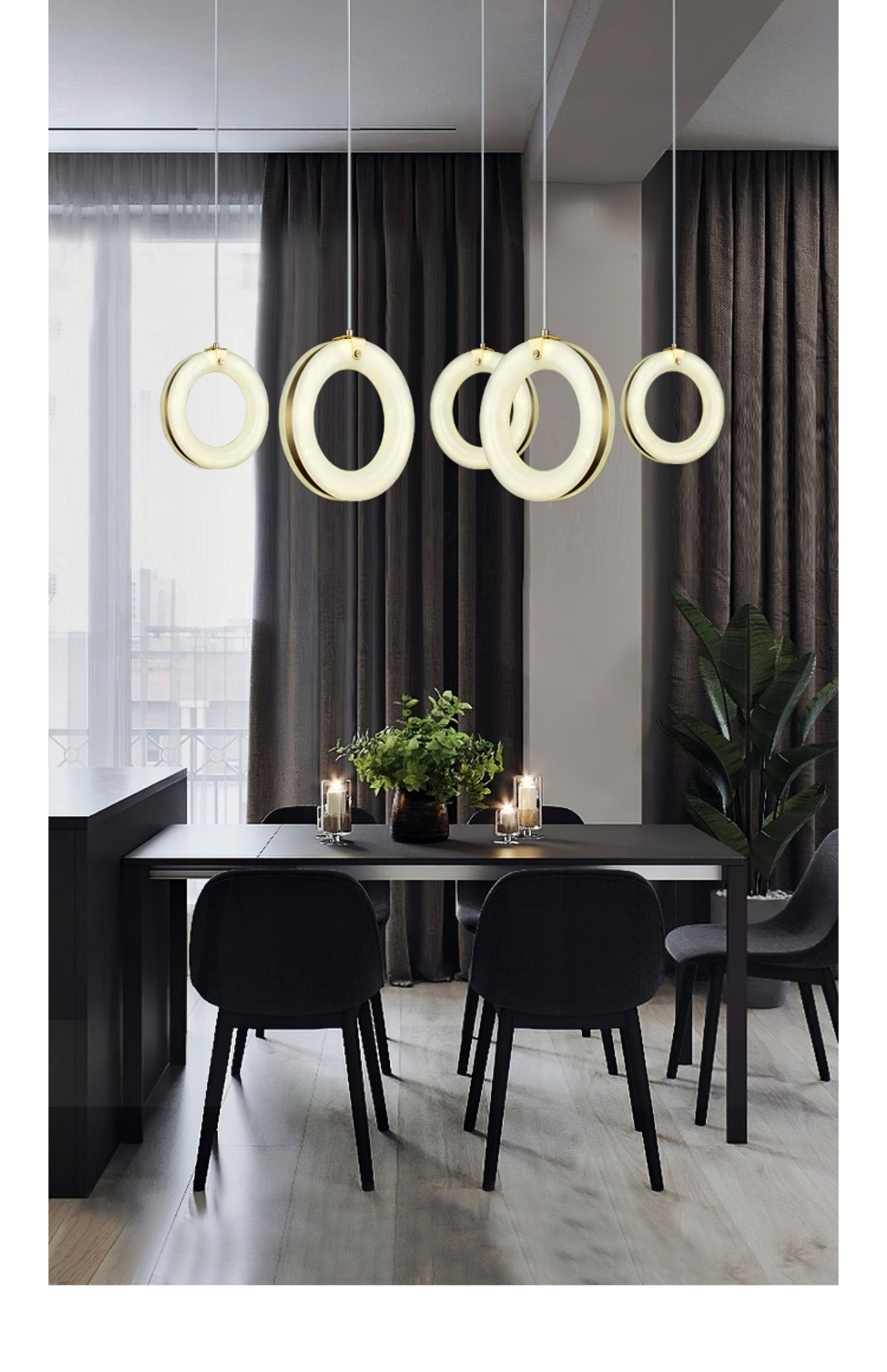 Alabaster Modern Metal Pendant Light