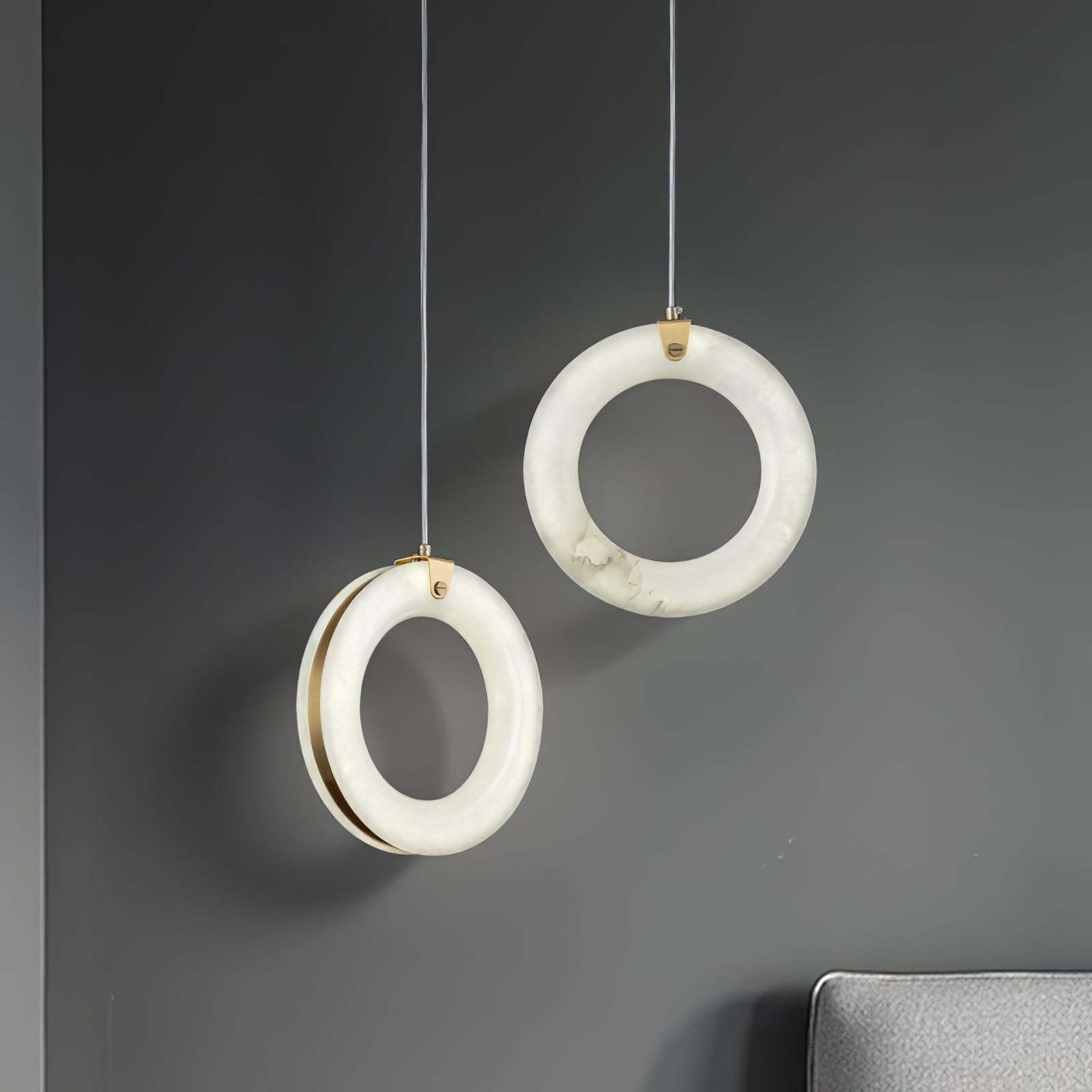 Alabaster Modern Metal Pendant Light