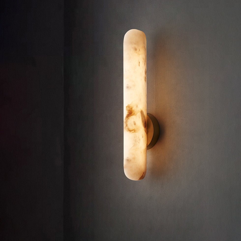 Rod Modern Alabaster & Brass Sconce