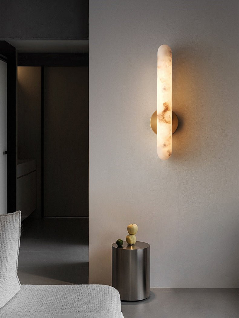Rod Modern Alabaster & Brass Sconce