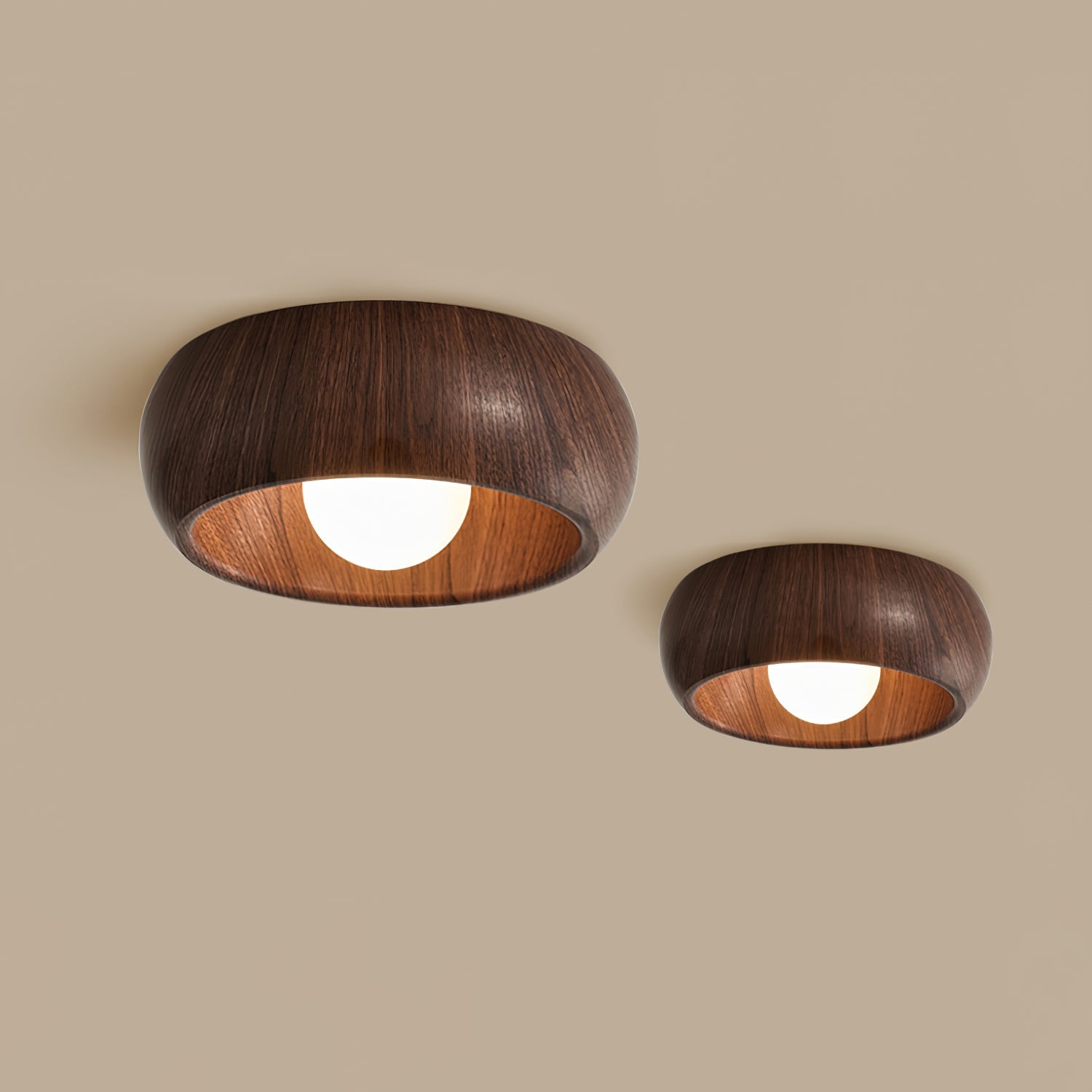 Alana Ceiling Light Minimalist Wood Finish Fixture - Letslighting