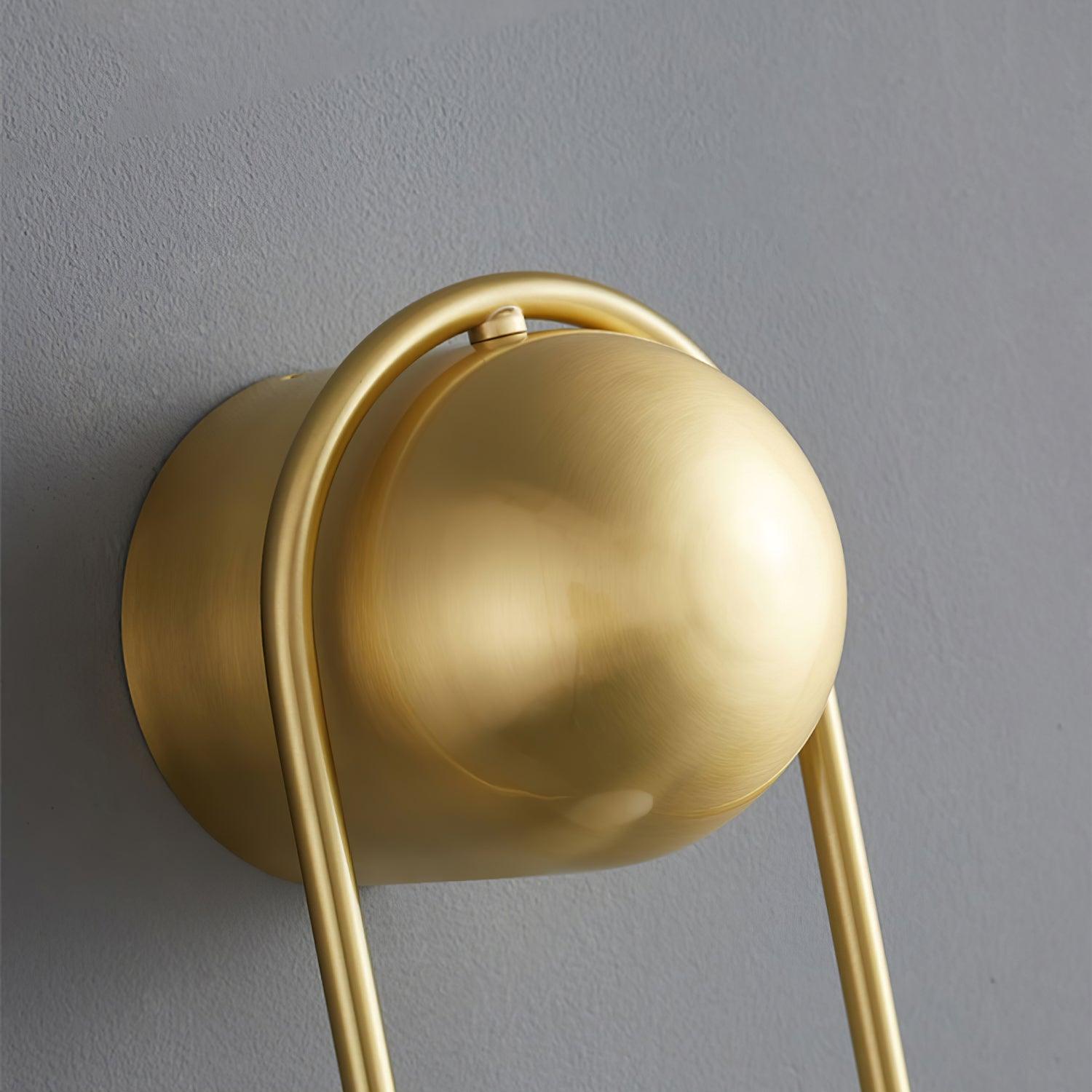Wall Lamp with Brass Loop Frame and Glass Globe for Art - Letslighting