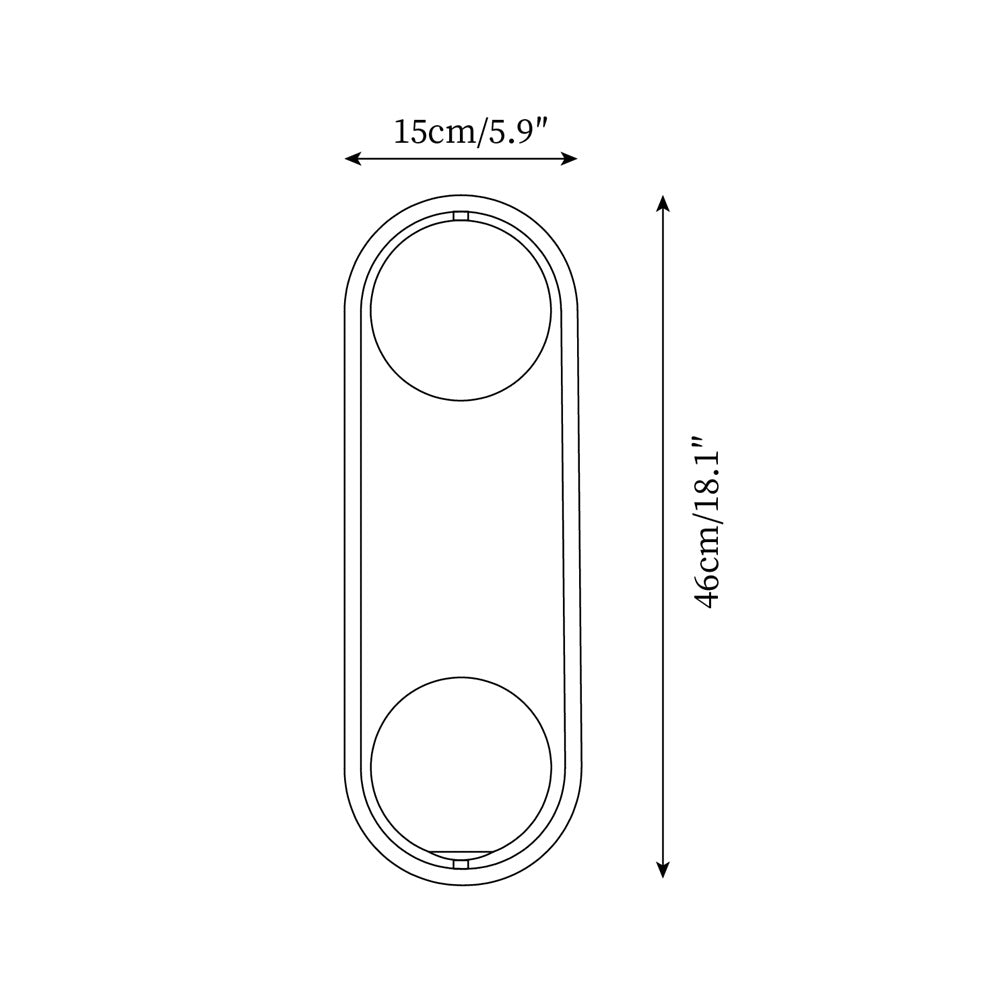 Wall Lamp with Brass Loop Frame and Glass Globe for Art - Letslighting