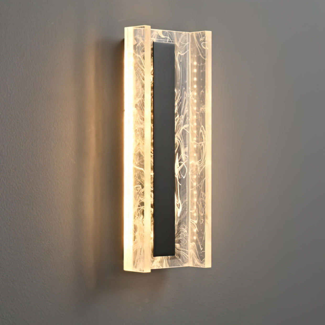 Alberta Wall Lamp Modern Textured Glass Sconce - Letslighting