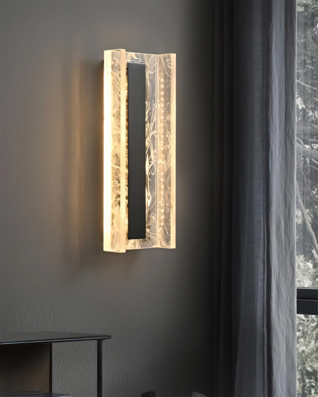 Alberta Wall Lamp Modern Textured Glass Sconce - Letslighting