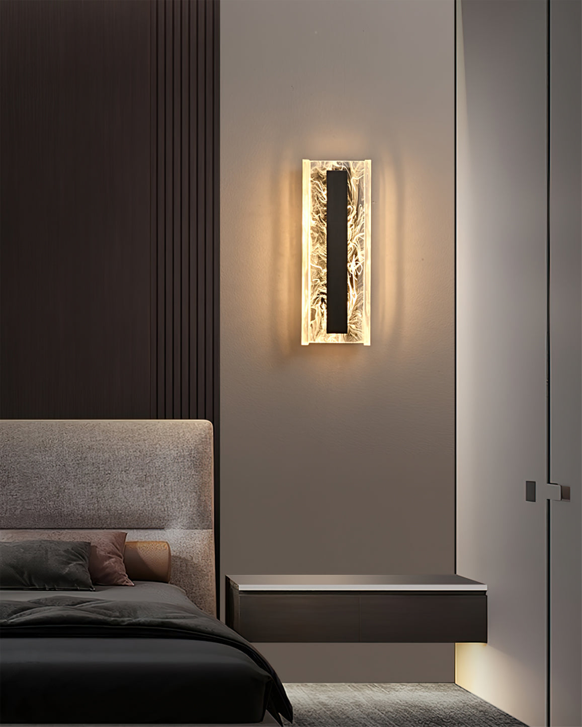 Alberta Wall Lamp Modern Textured Glass Sconce - Letslighting