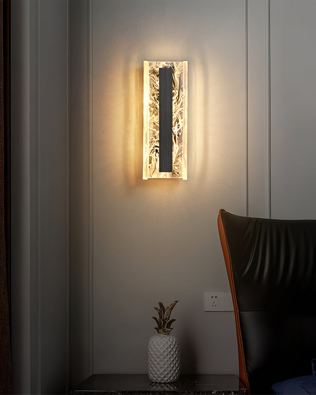 Alberta Wall Lamp Modern Textured Glass Sconce - Letslighting