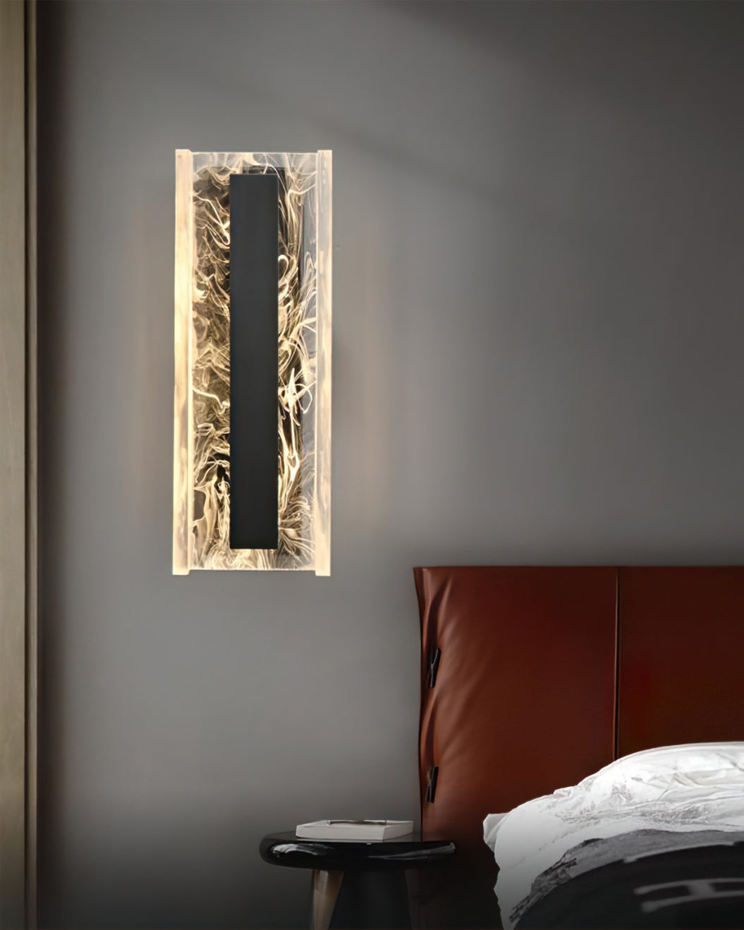 Alberta Wall Lamp Modern Textured Glass Sconce - Letslighting