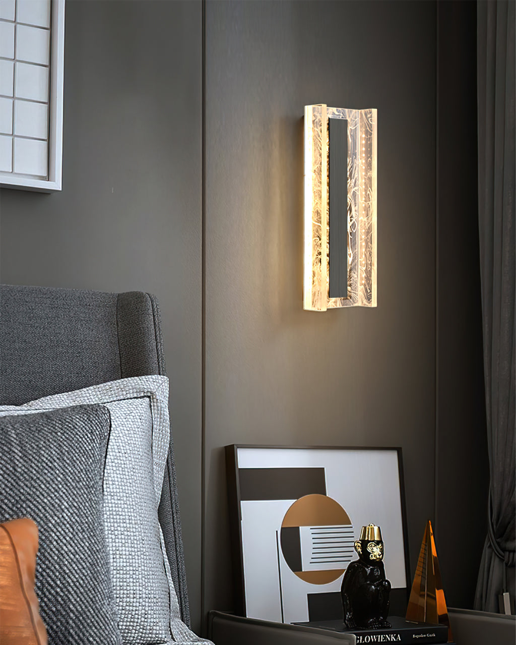 Alberta Wall Lamp Modern Textured Glass Sconce - Letslighting