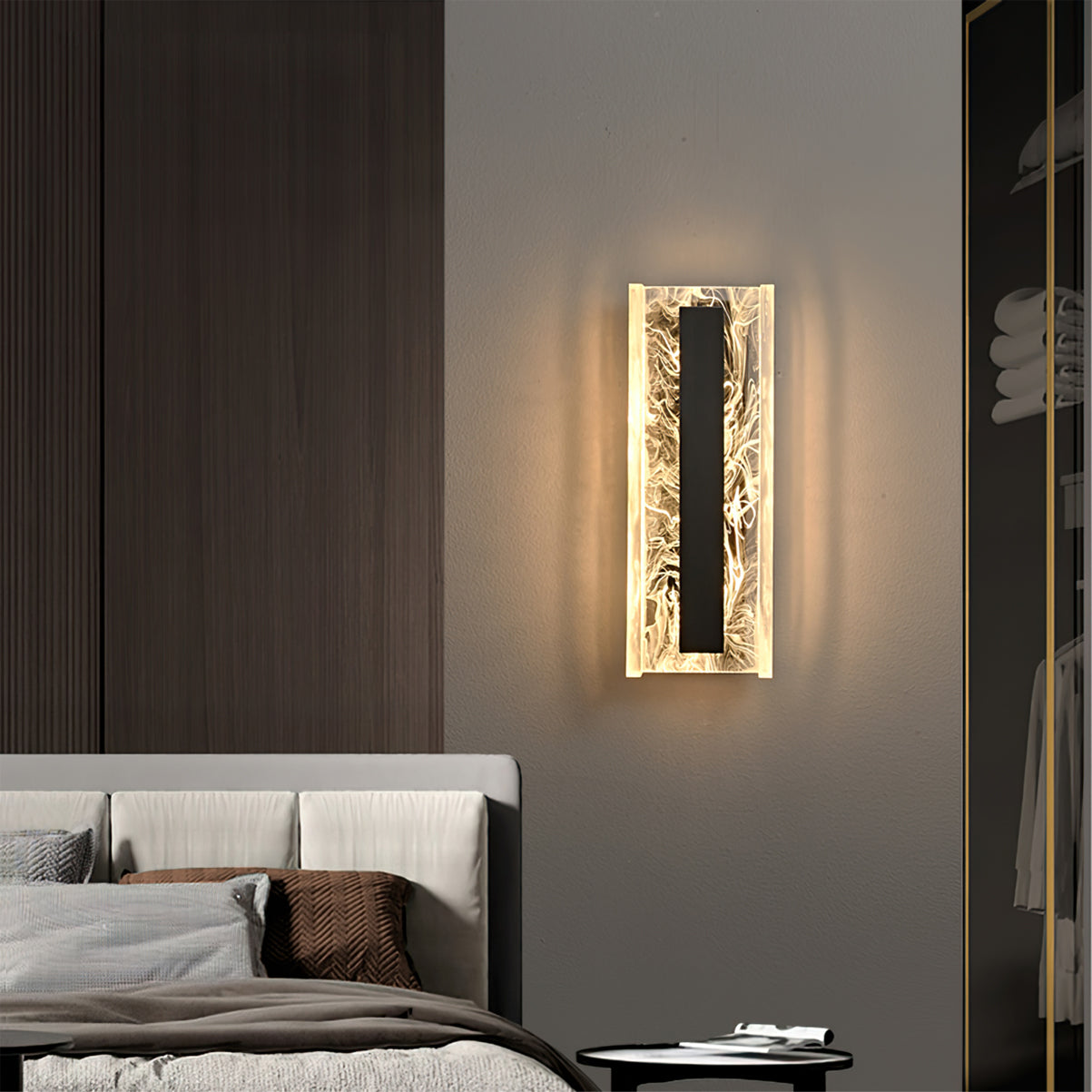 Alberta Wall Lamp Modern Textured Glass Sconce - Letslighting