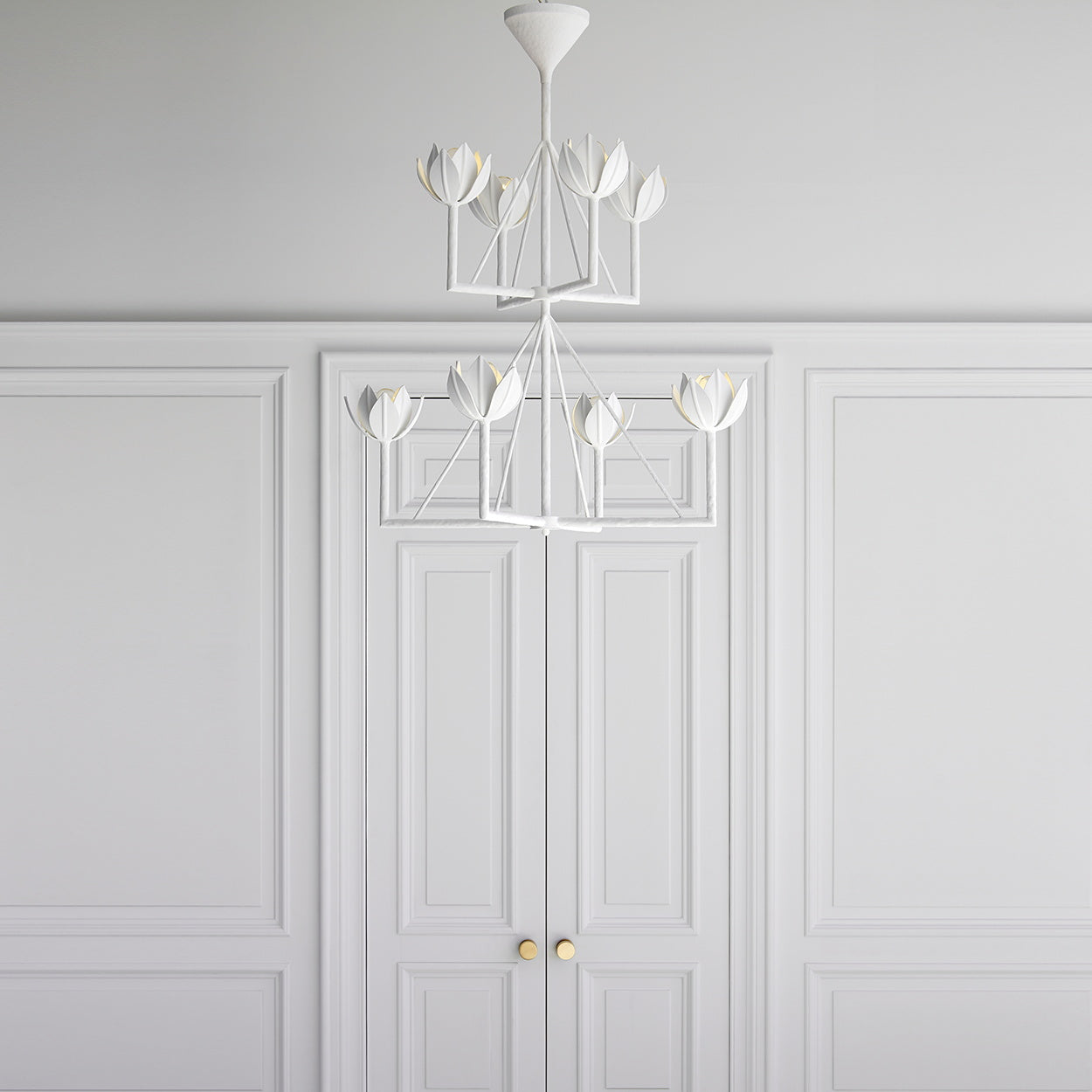 Alberto Modern Minimalist Floral Brass Chandelier - Letslighting