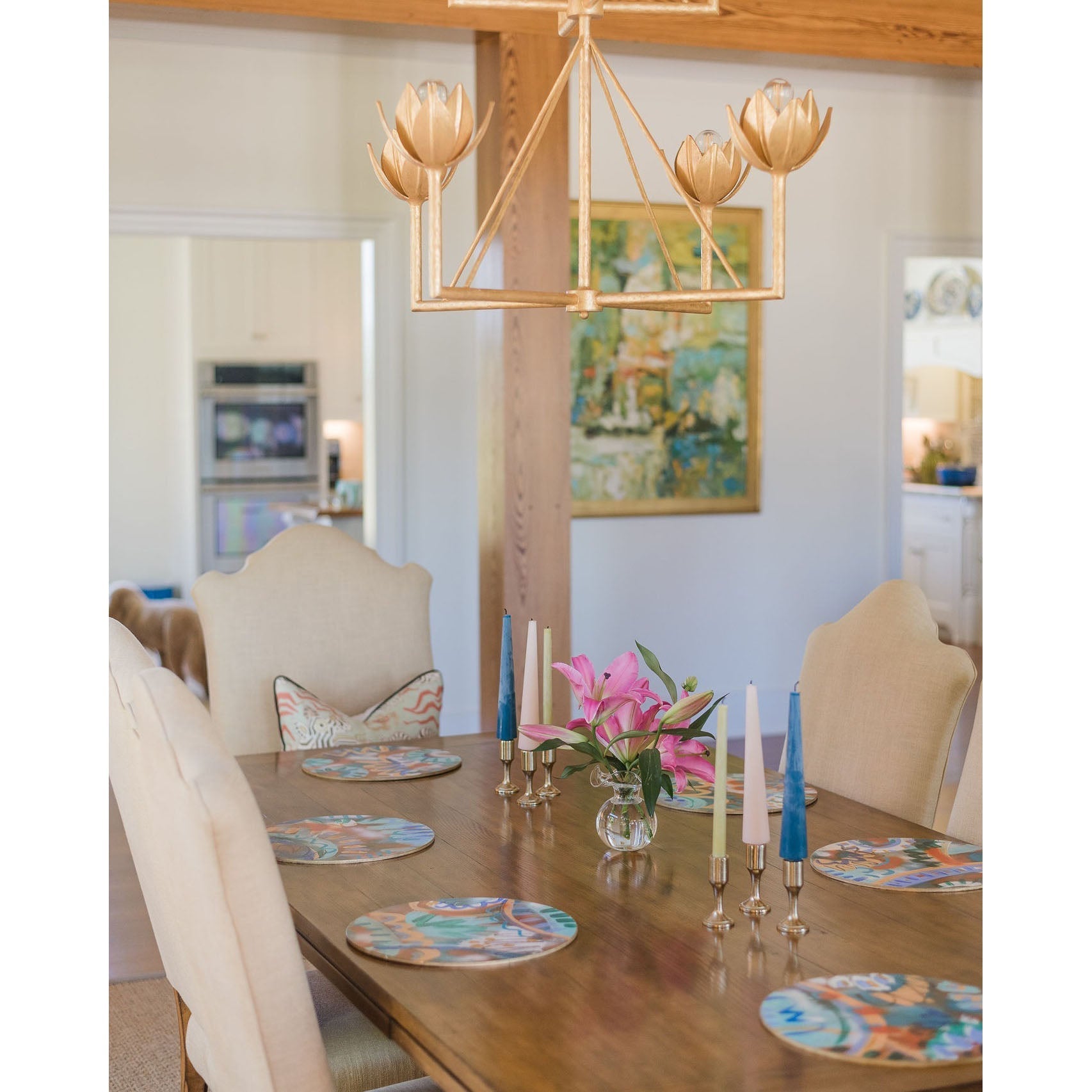 Alberto Modern Minimalist Floral Brass Chandelier - Letslighting