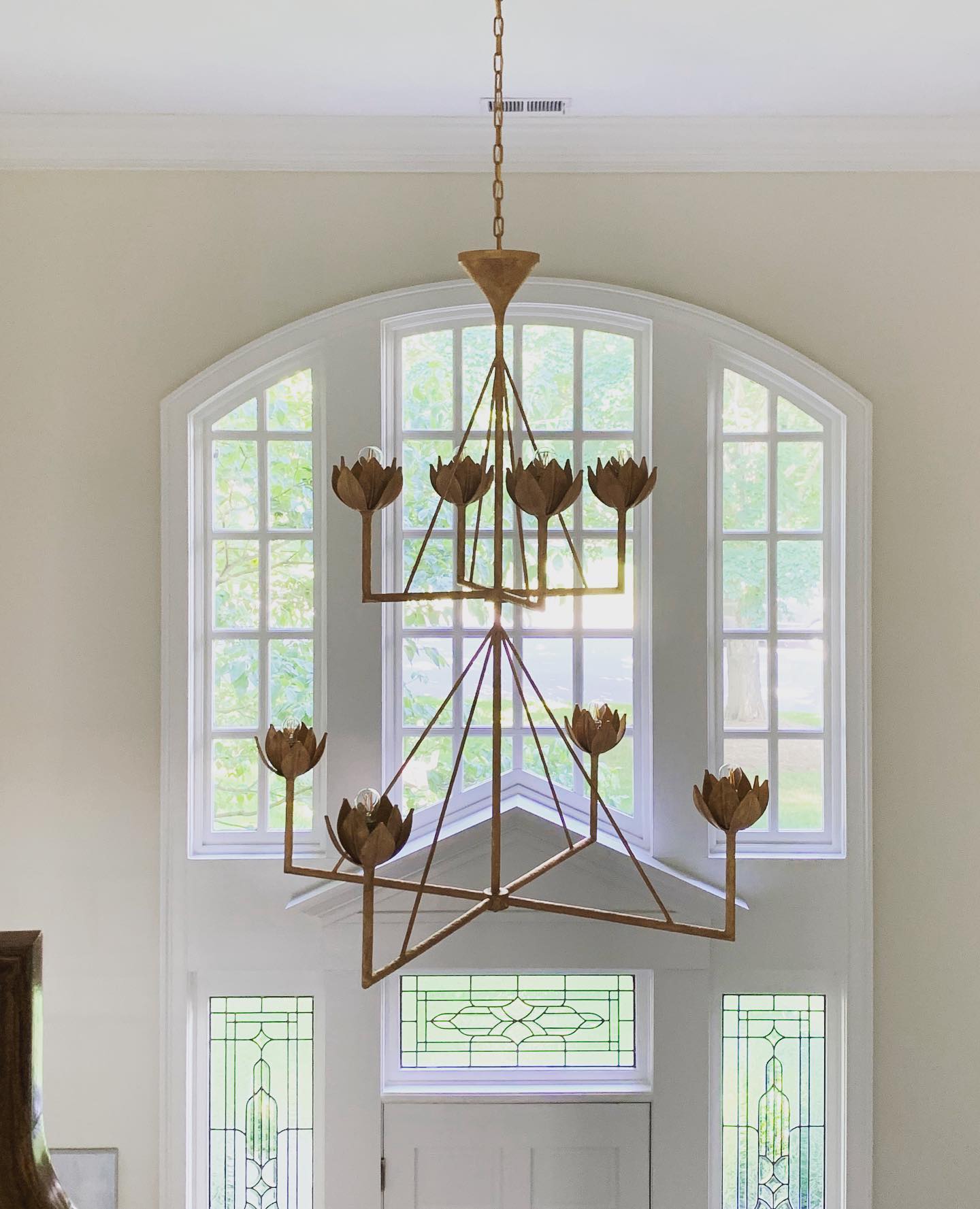 Alberto Modern Minimalist Floral Brass Chandelier - Letslighting