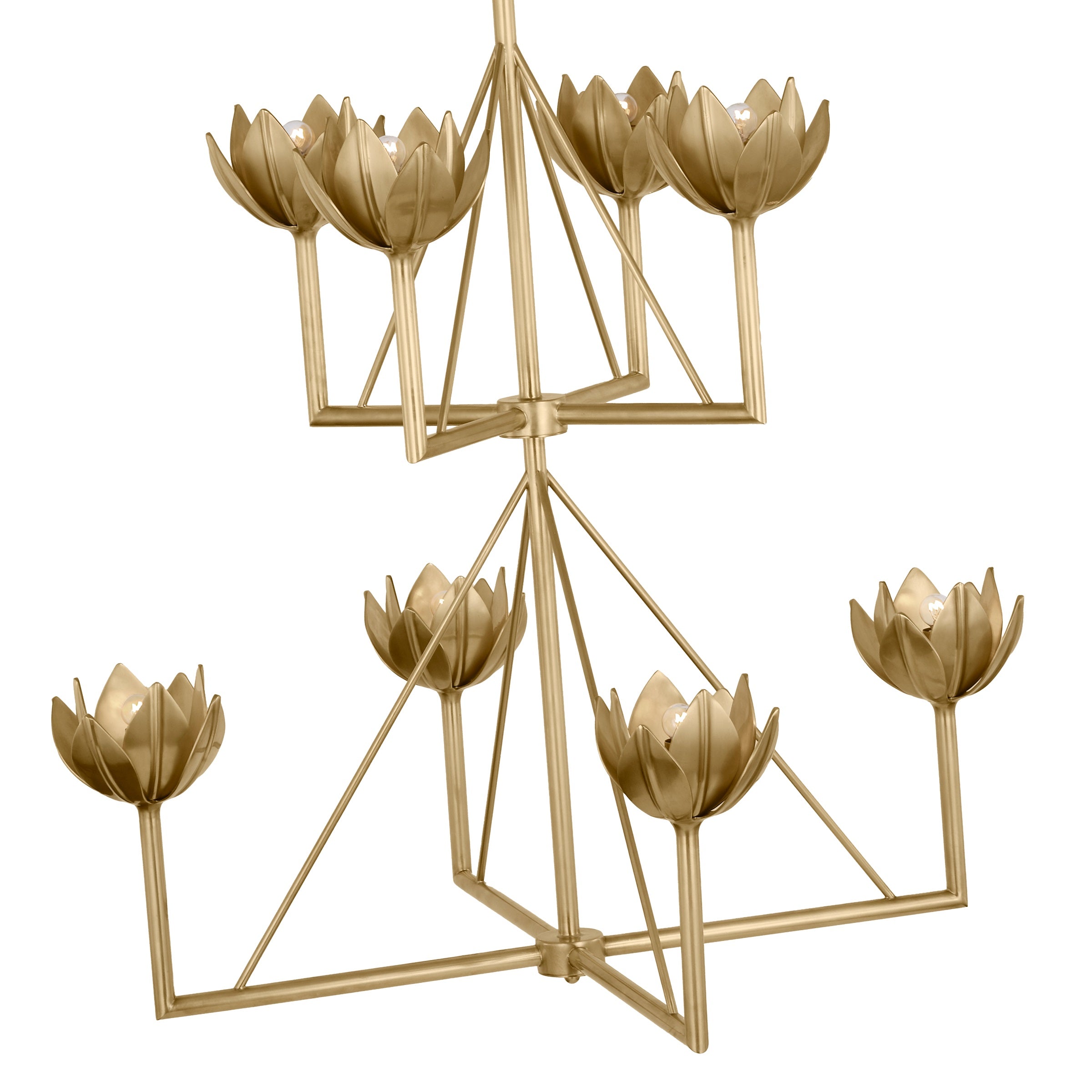Alberto Modern Minimalist Floral Brass Chandelier - Letslighting