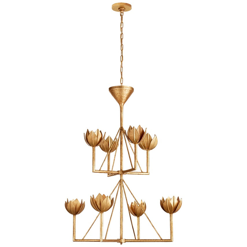 Alberto Modern Minimalist Floral Brass Chandelier - Letslighting